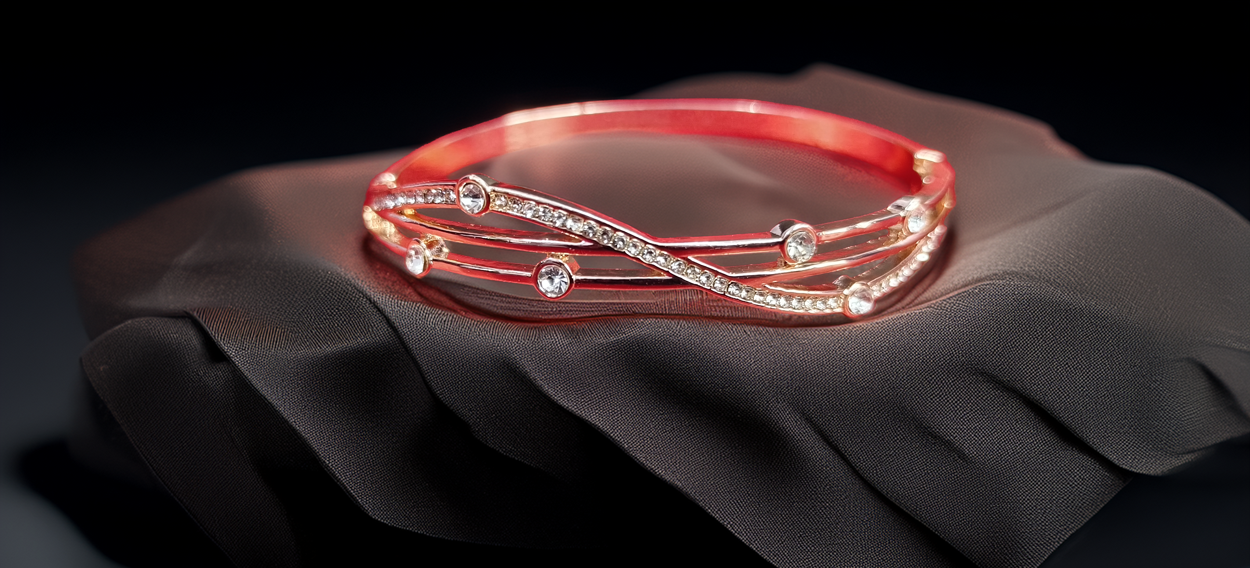 Elegant Rose Gold American Diamond Bracelet (1057)