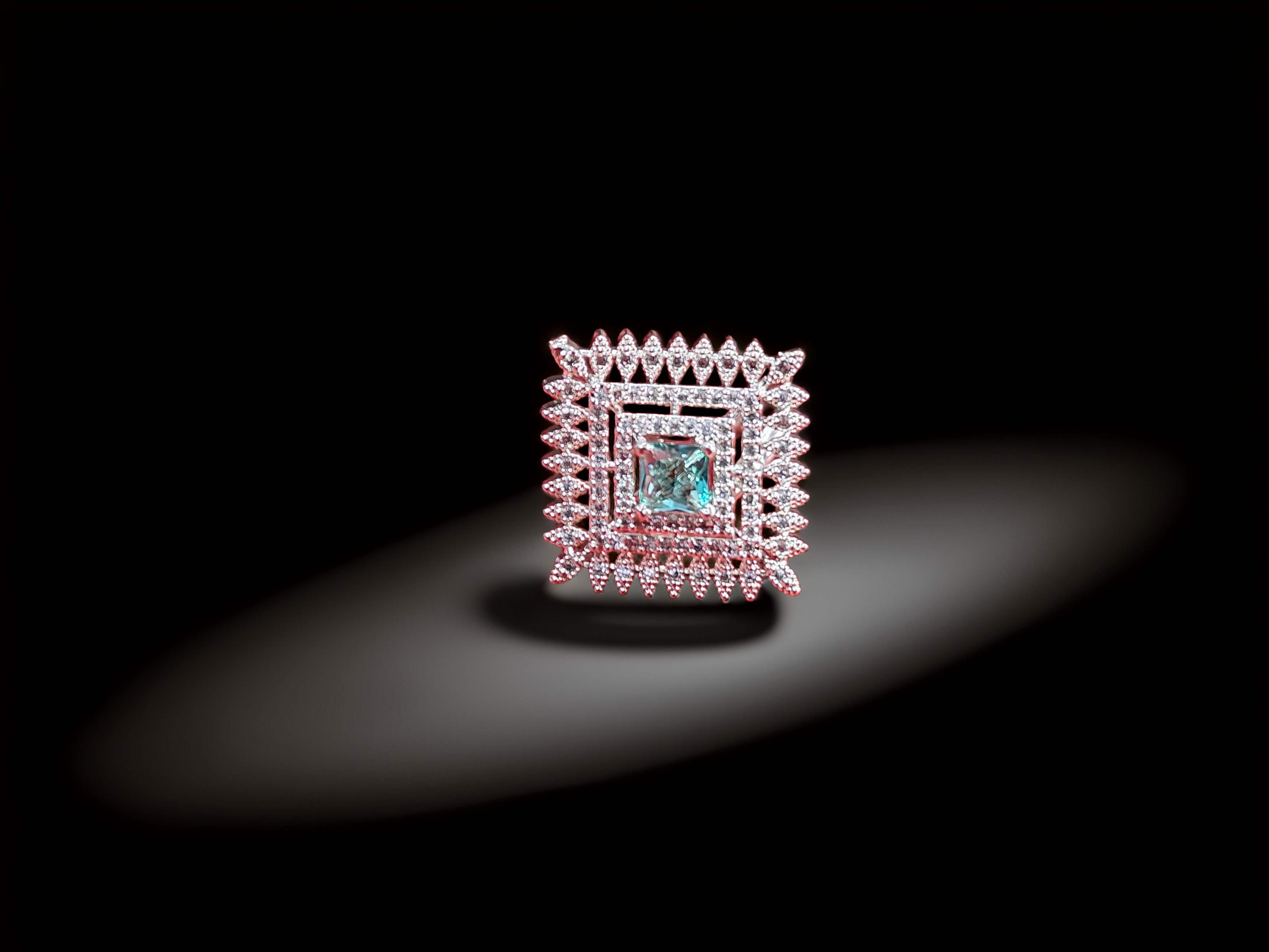 Silver Adjustable Ring | American Diamond Shine (1044)