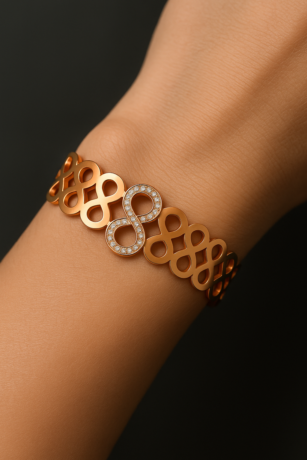 Golden Infinity Symbol Bracelet (1054)