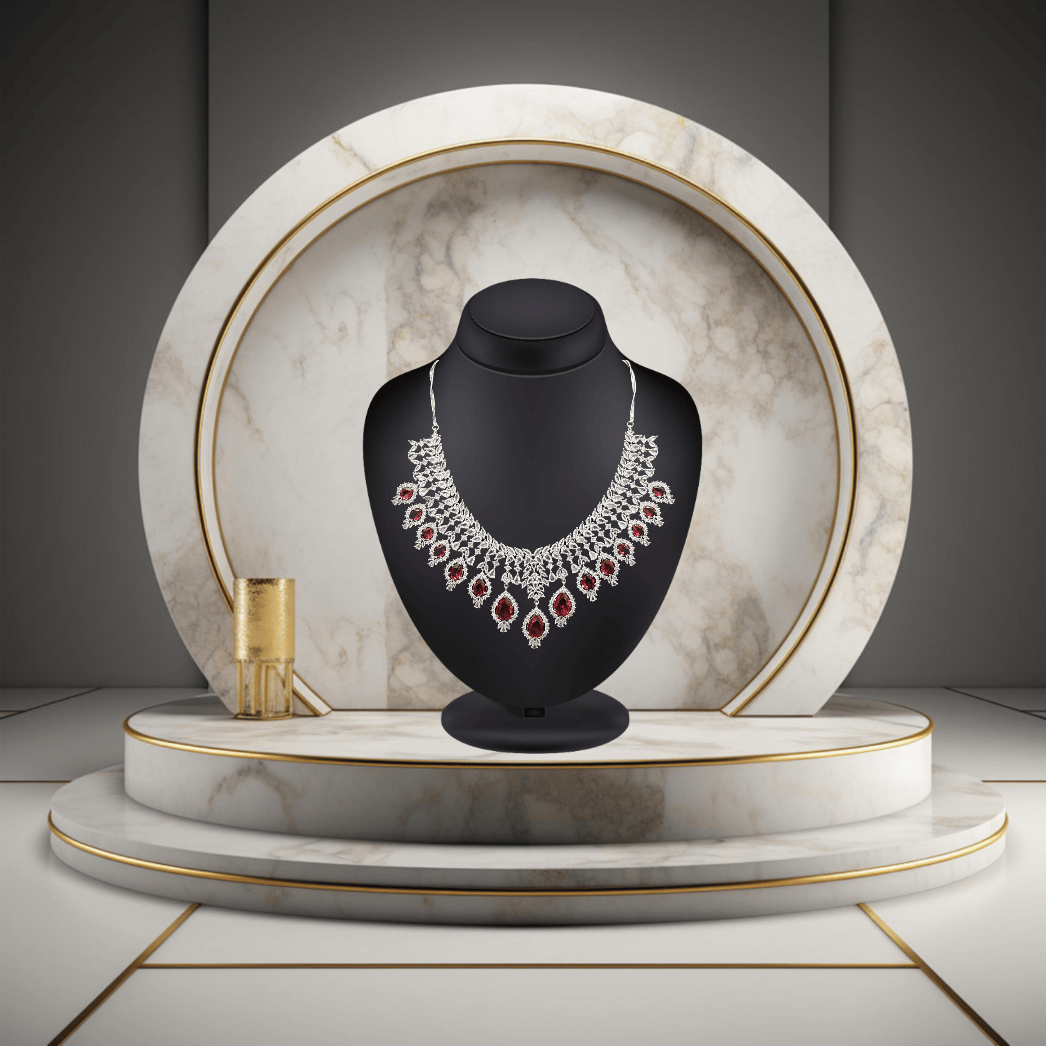 Silver Plated AD Kundan Necklace – Elegant Fusion Jewellery (1027)