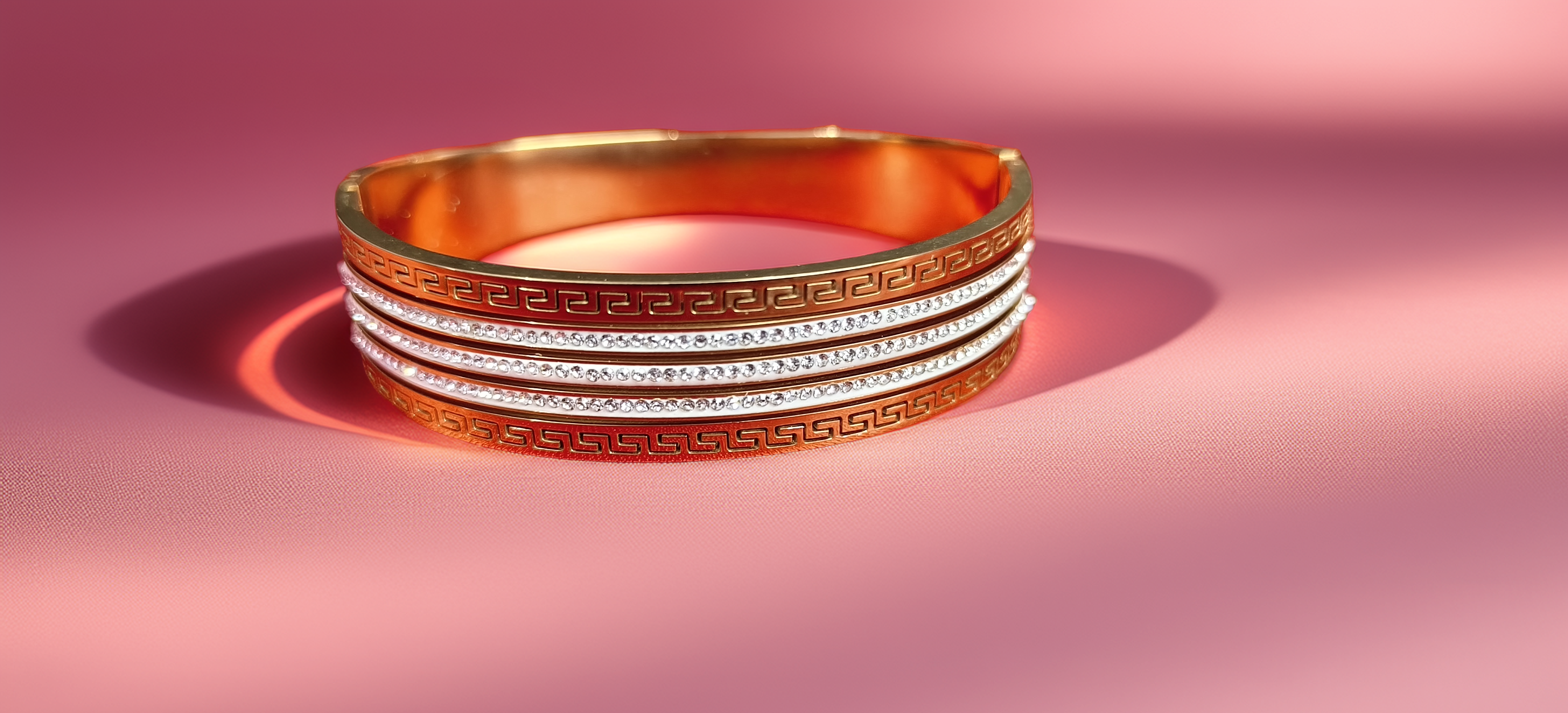 Elegant Greek Key Bangle Bracelet (1058)