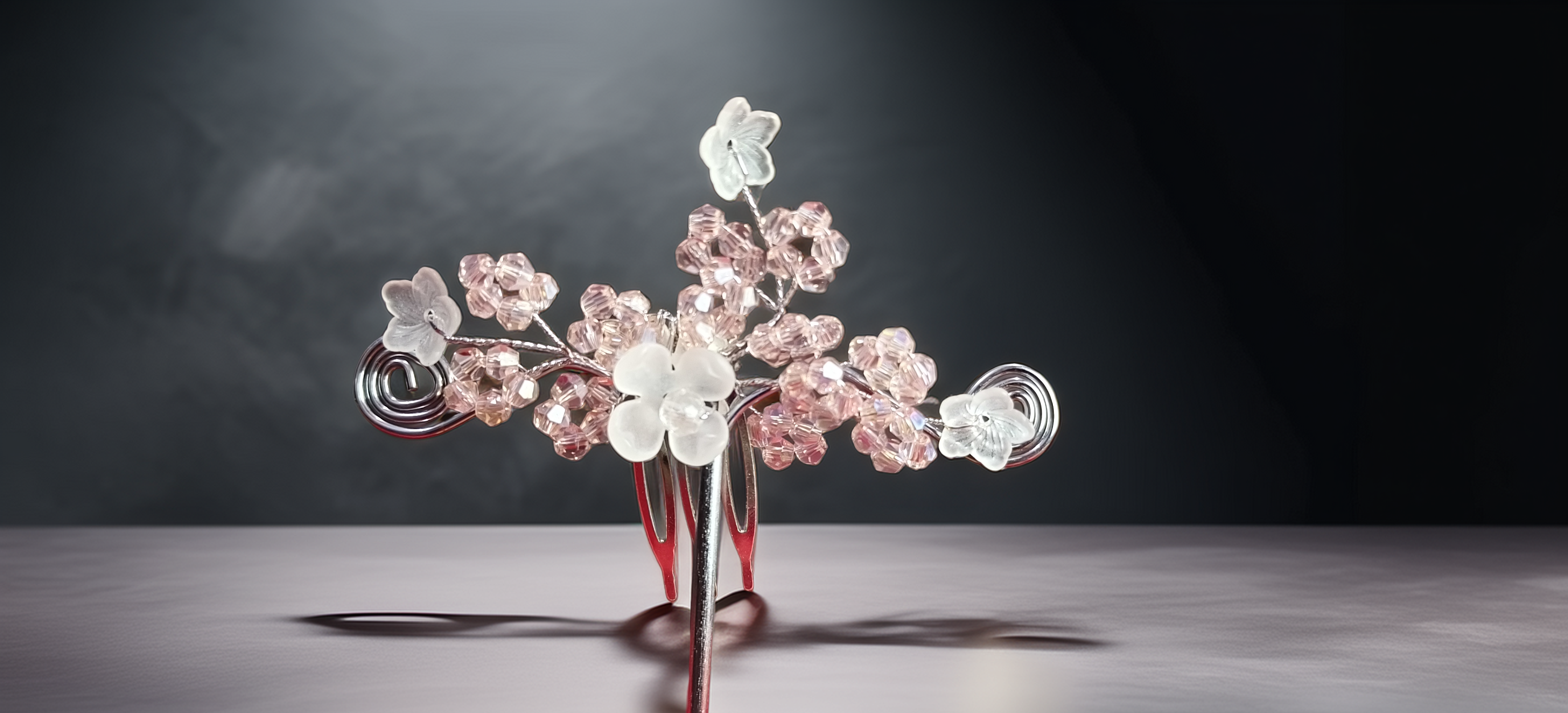 Small Silver Hair Comb Pin for Juda | Crystal Flower Hair Accessory for Women | Elegant Party Wear Bun Pin 