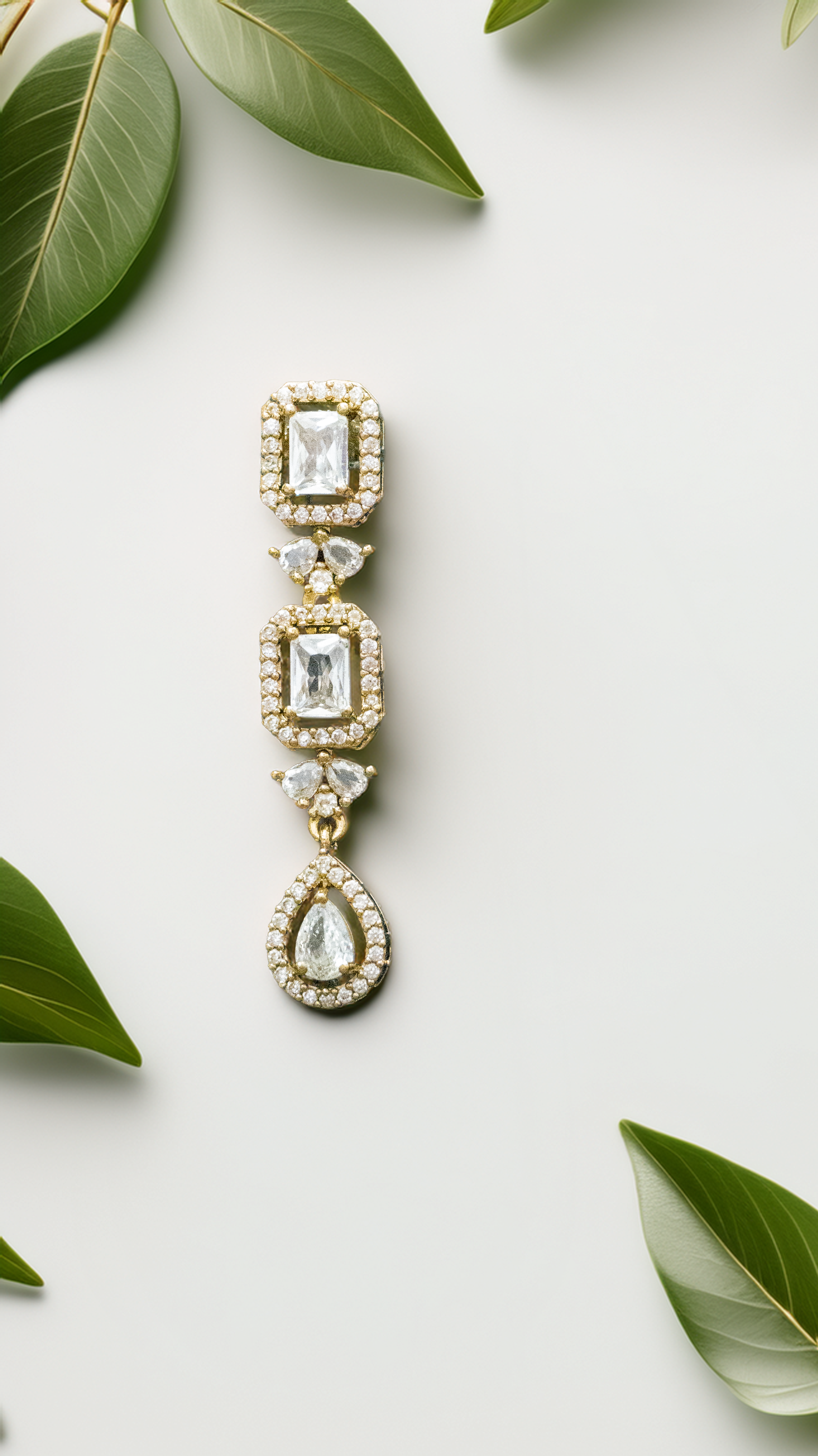 Latest Brass AD Necklace Set Designs – 2025 Collection (1014)