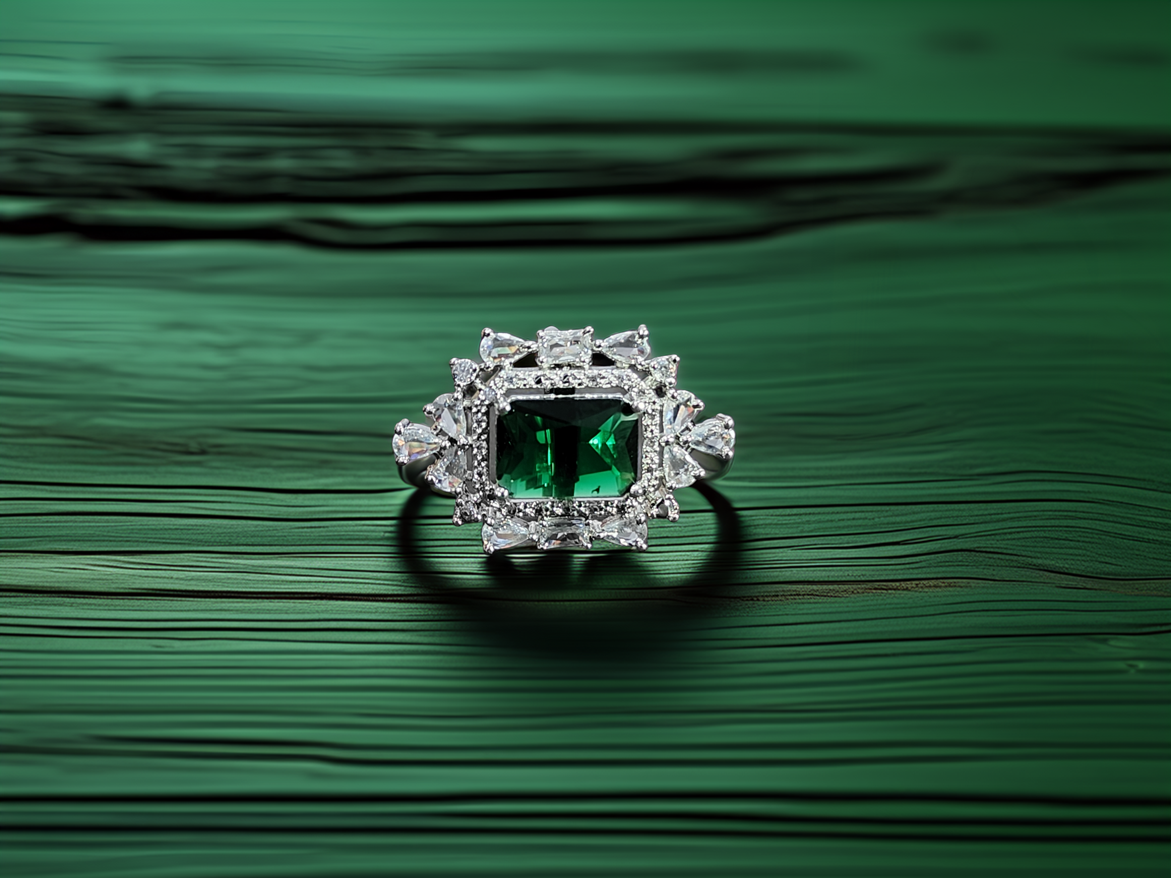 Minimalist Silver American Diamond Ring | Everyday Use  (1049)