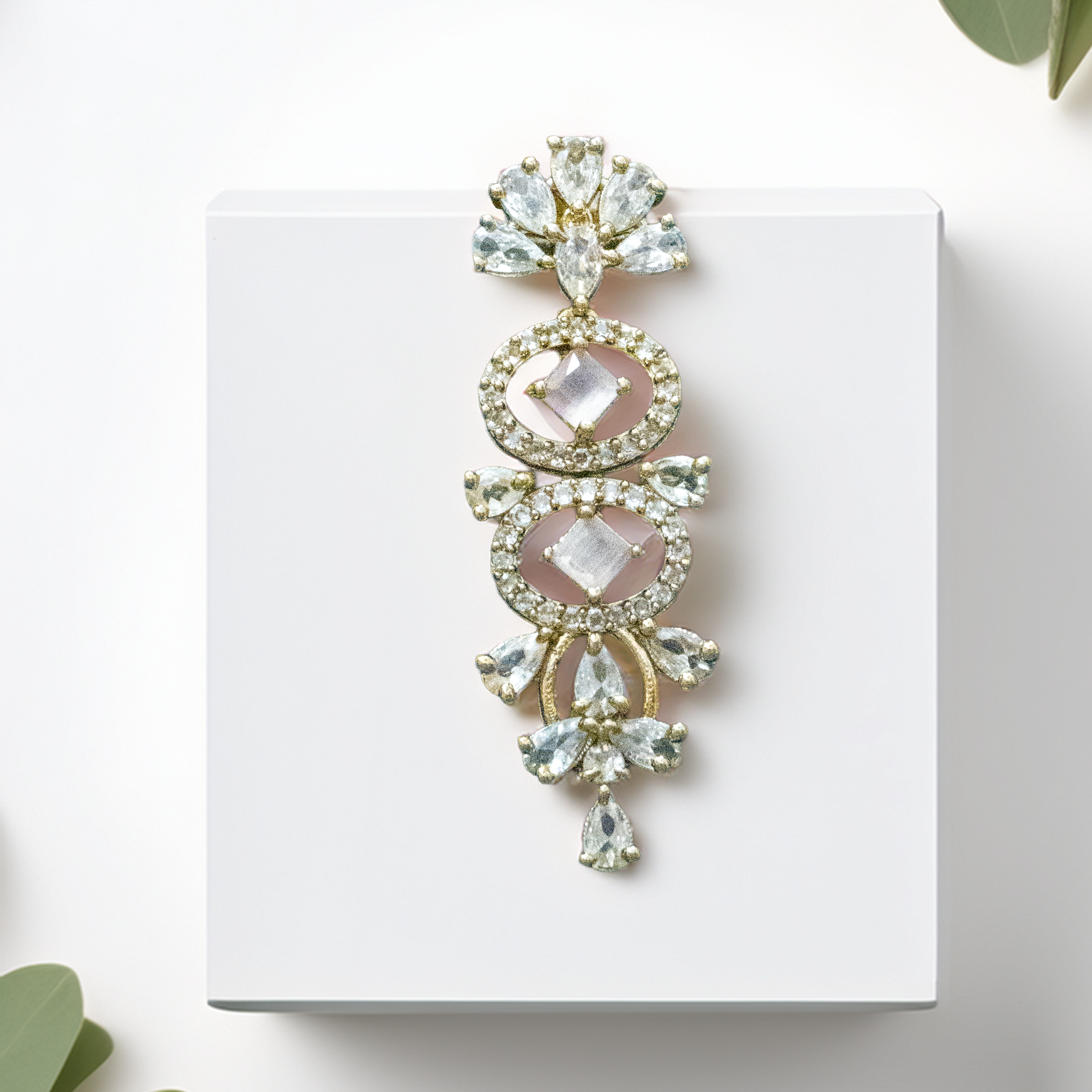 Wedding Guest Jewellery – Brass AD Necklace Set Online (1007)