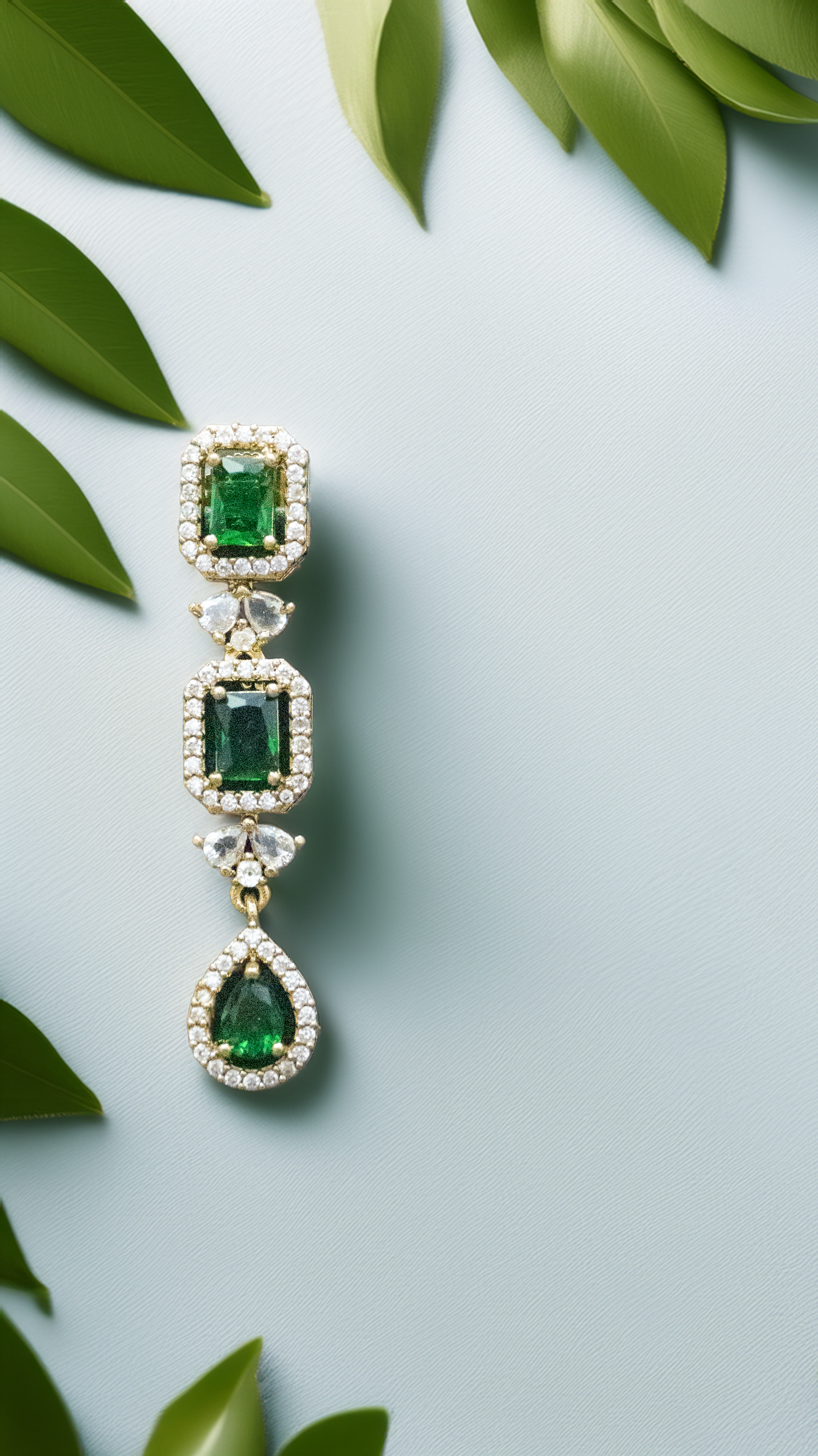 Latest Brass AD Necklace Set Designs – 2025 Collection (1014)