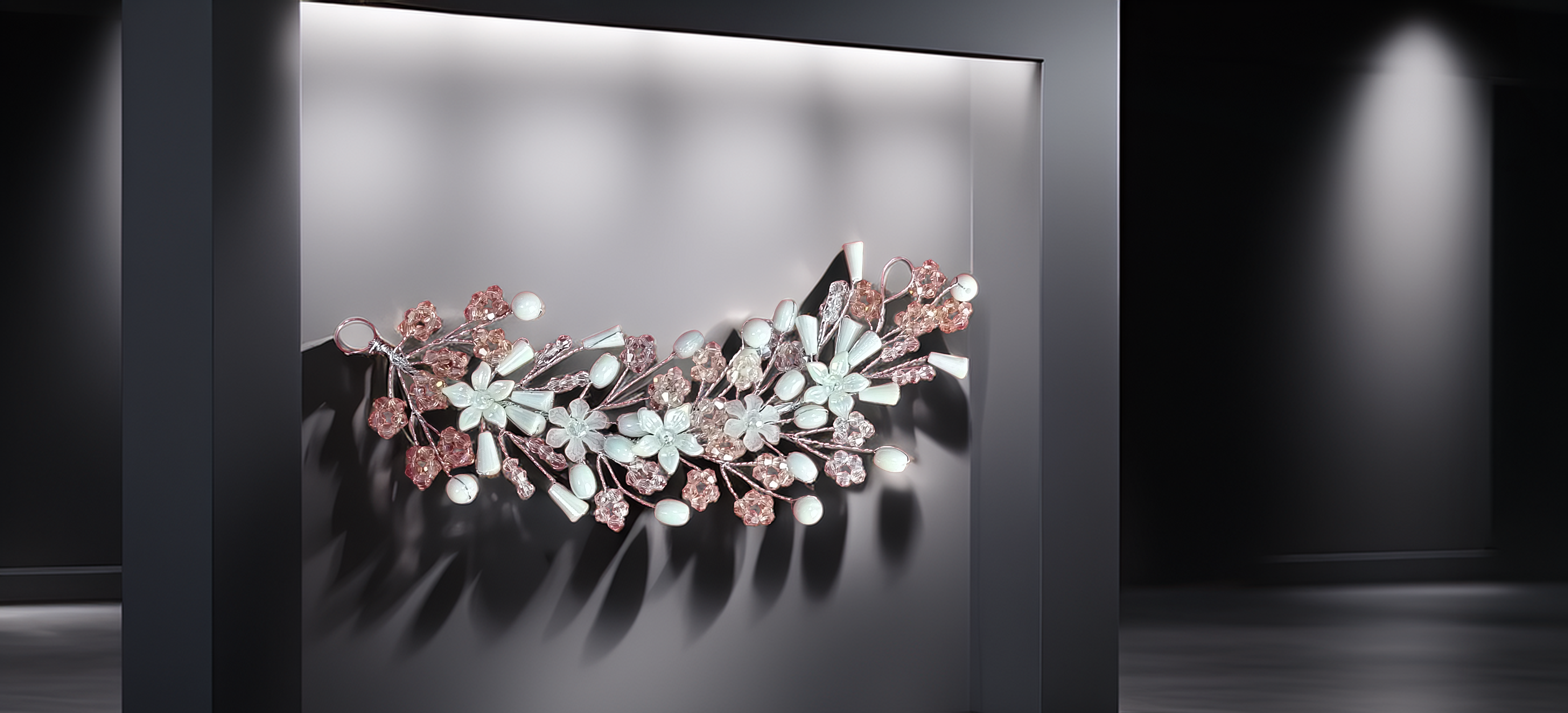 White & Baby Pink Crystal Hair Vine for Women | Bridal Wedding Hair Accessories | Party Wear Juda Pin Gajra