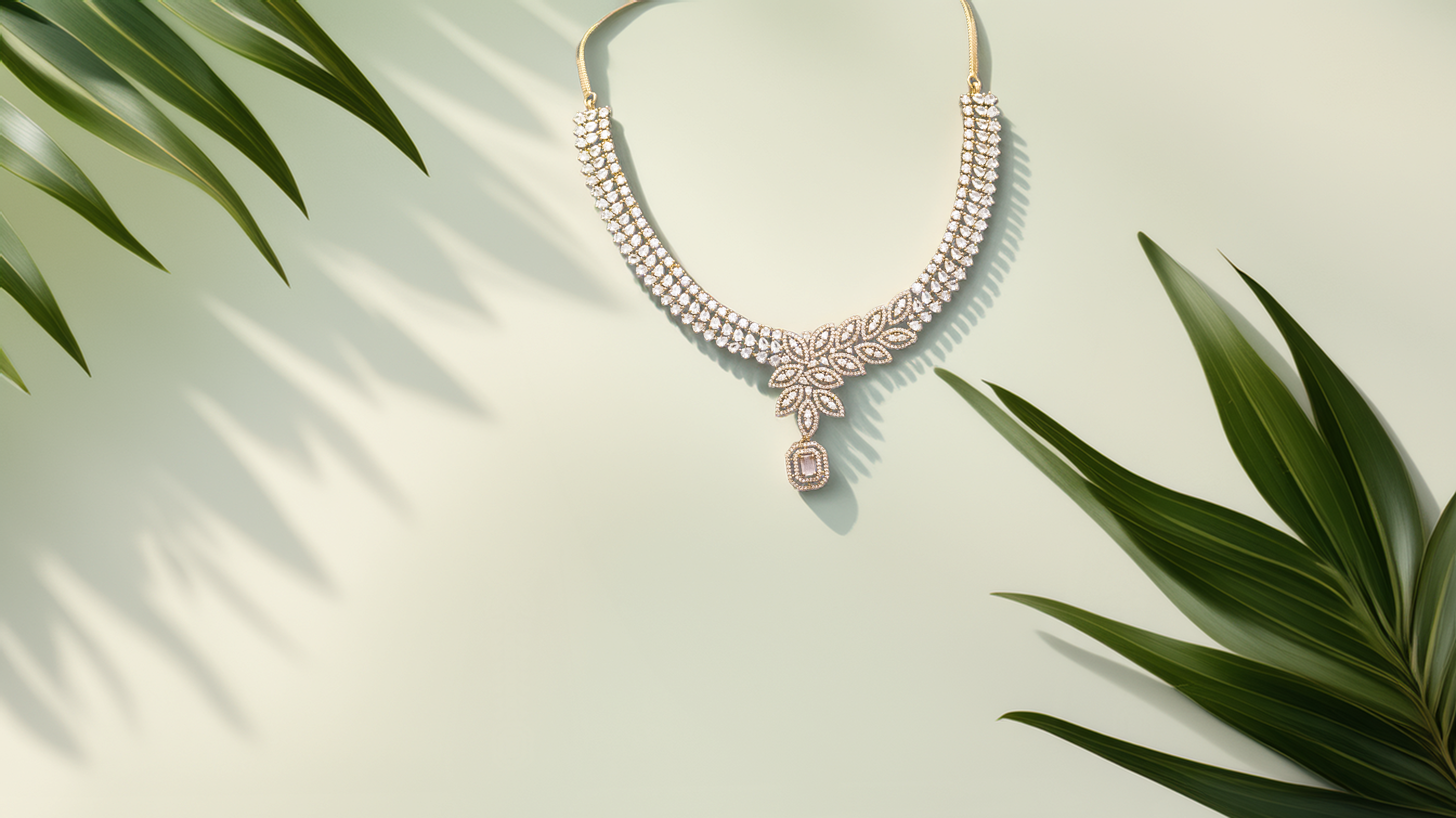 Designer Brass AD Necklace Set for Women – Trending Now (1030)