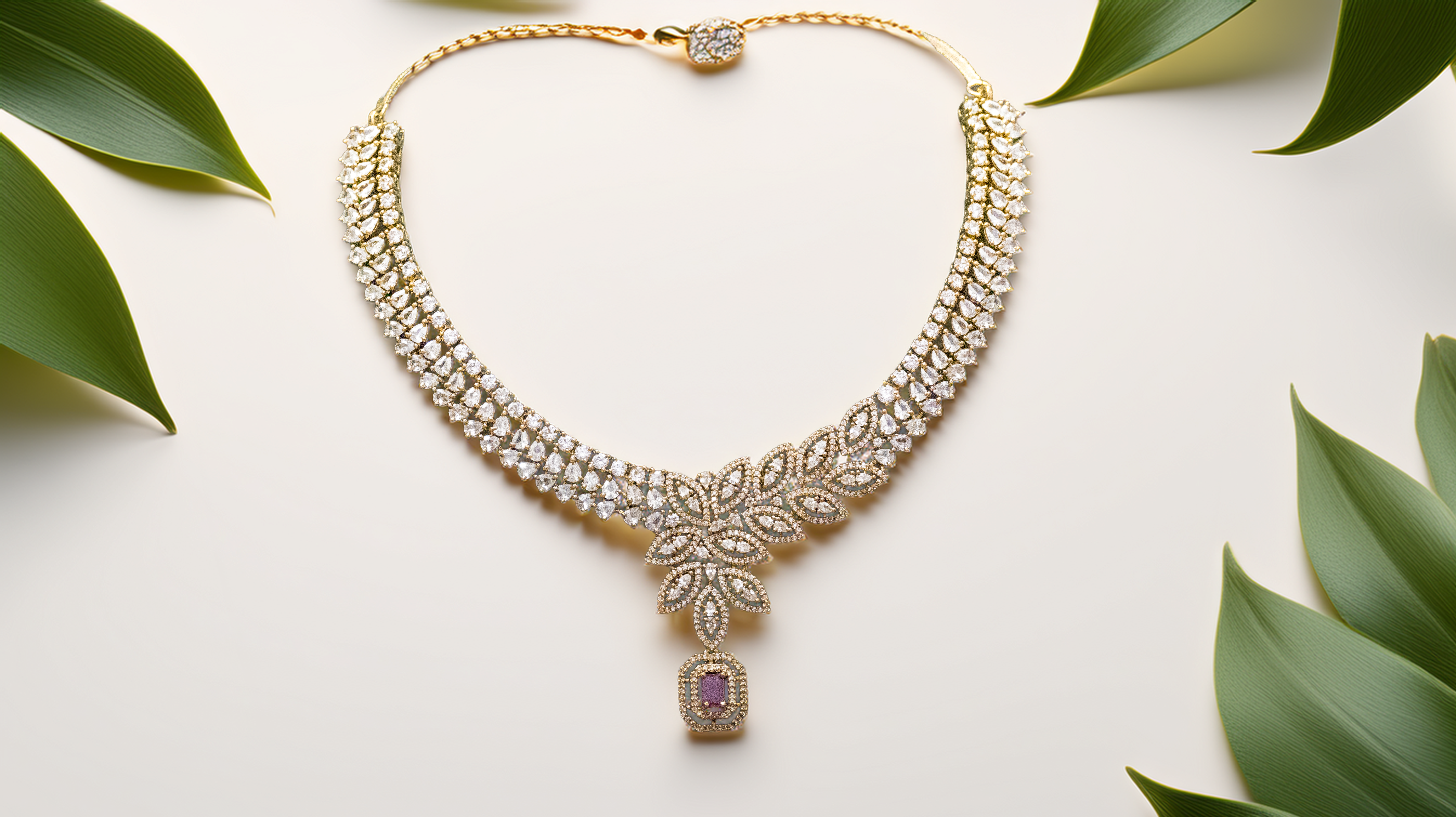 Premium Brass AD Necklace Set for Gifting – Elegant & Affordable (1030)