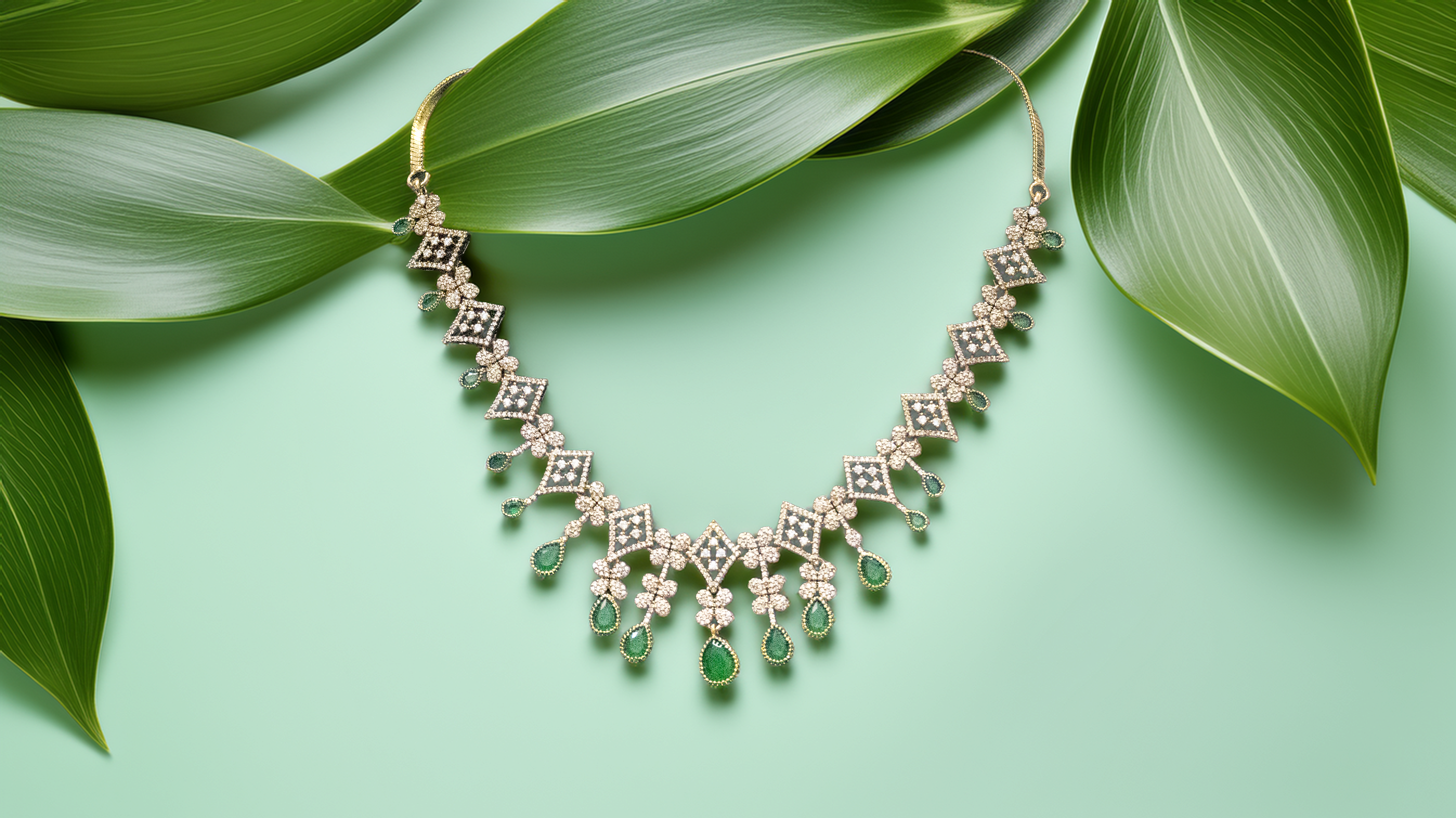 Latest Brass AD Necklace Set Designs – 2025 Collection (1031)