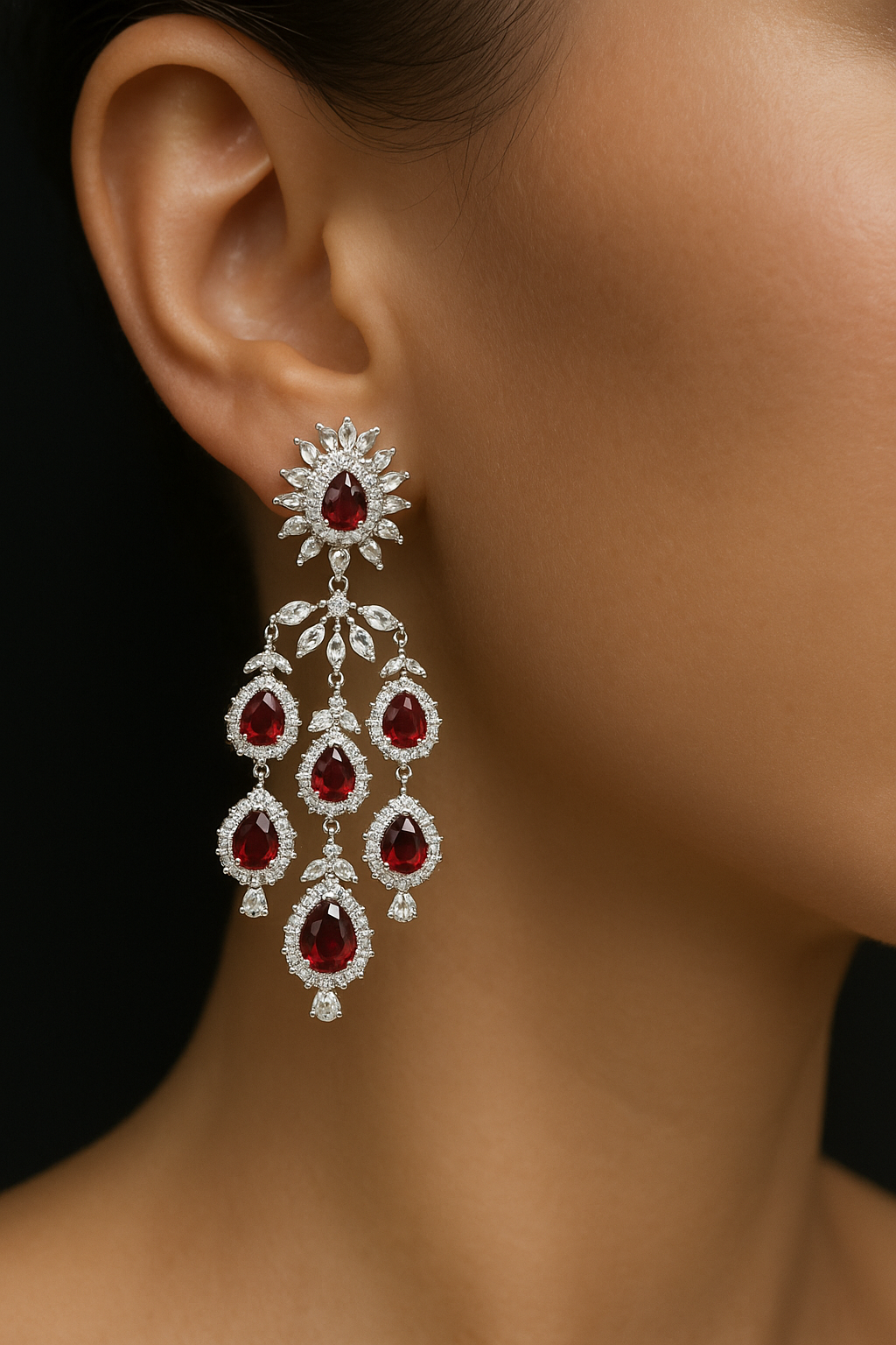 Heavy Silver AD Necklace Set – Make a Statement