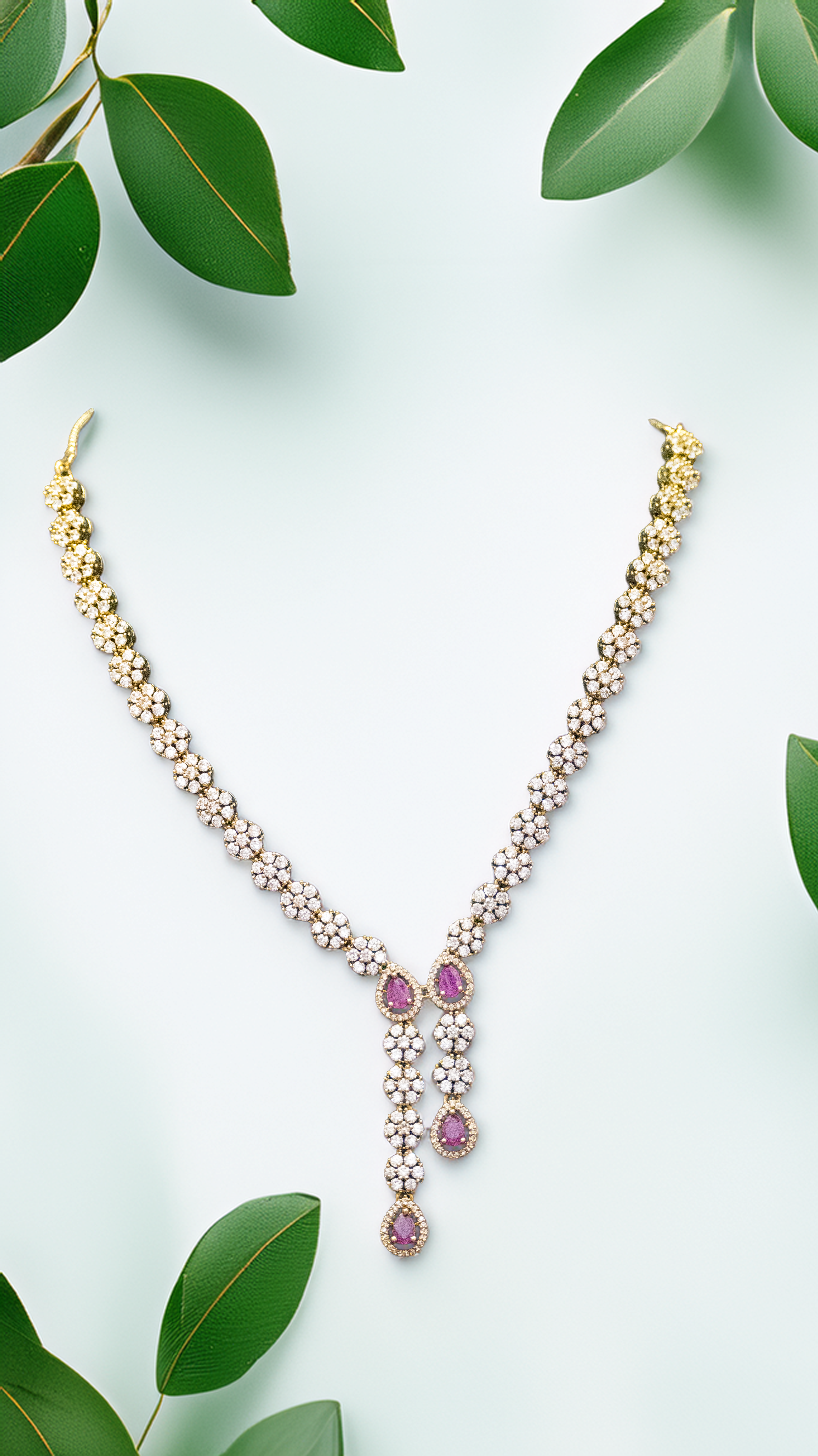 Buy Brass AD Necklace Set Online – Premium Look, Budget Price (1008)