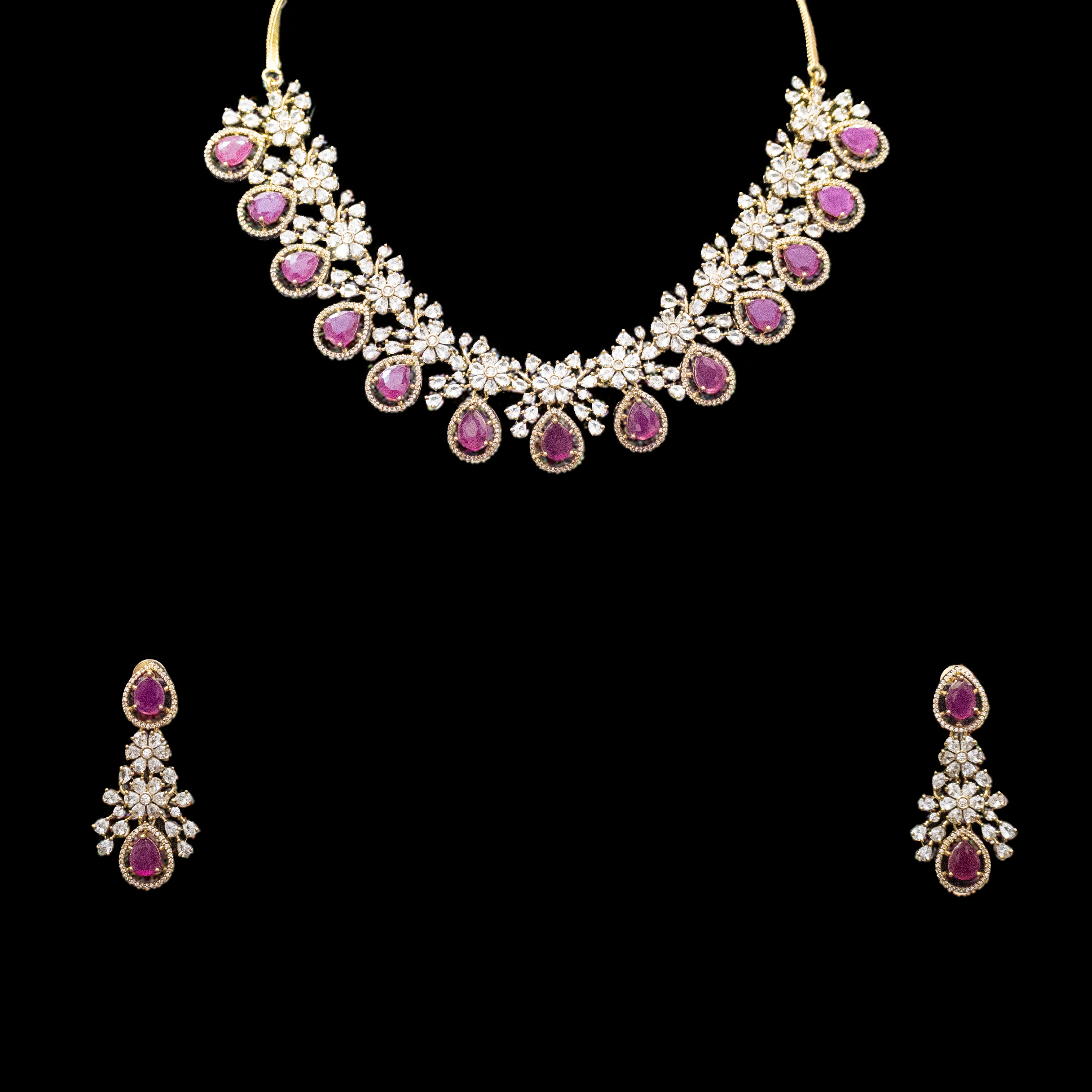 Brass AD Necklace Set – Premium Designer Look at Affordable Price (1006)