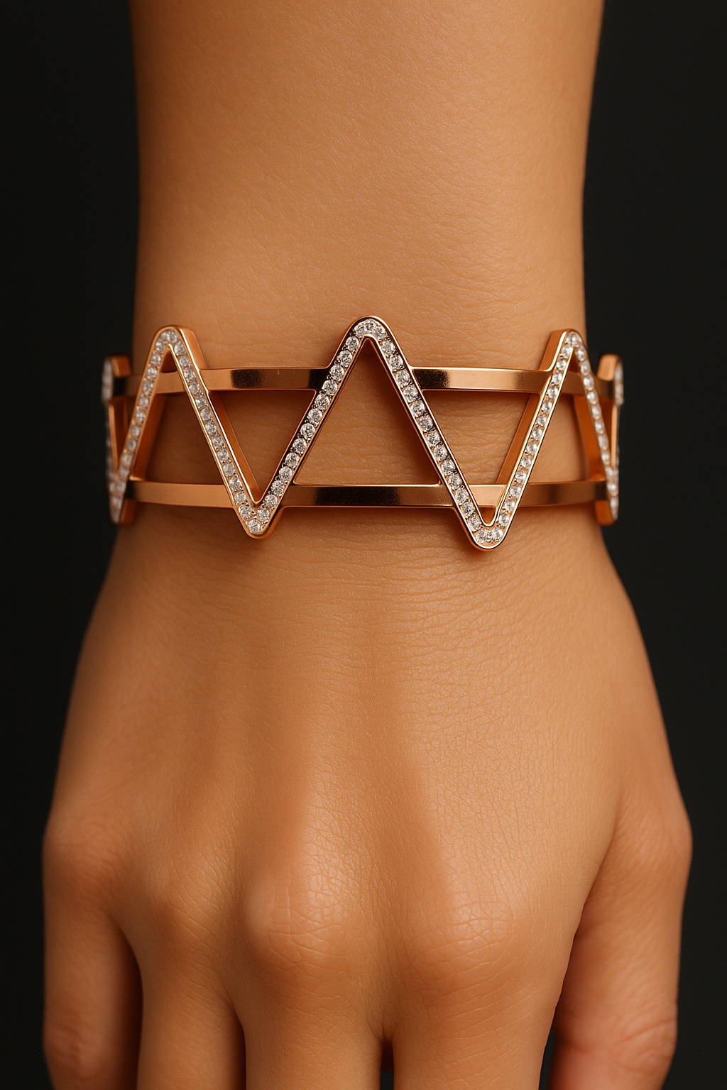 Elegant Zigzag Golden Bracelet (1054)