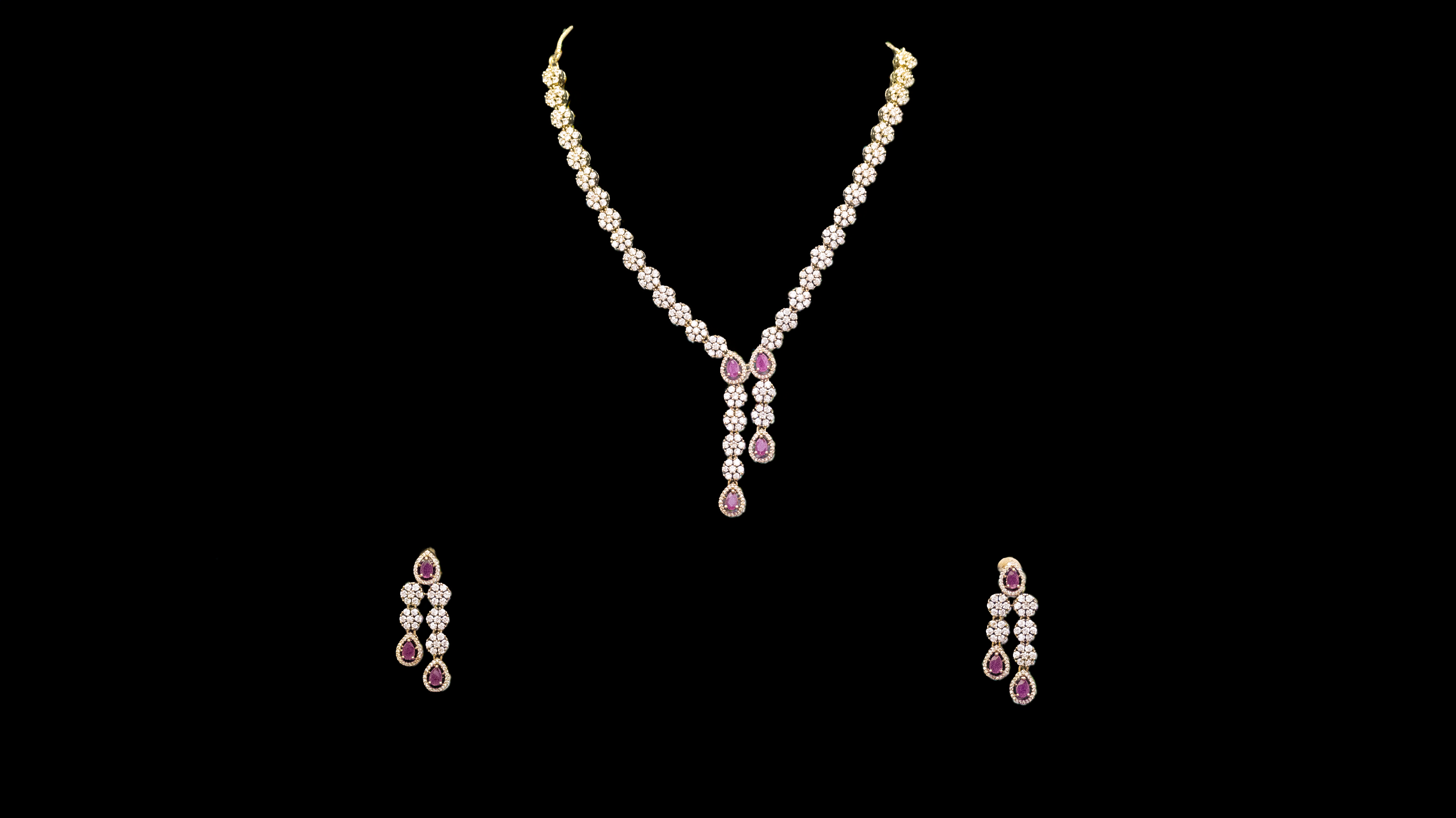 Buy Brass AD Necklace Set Online – Premium Look, Budget Price (1008)