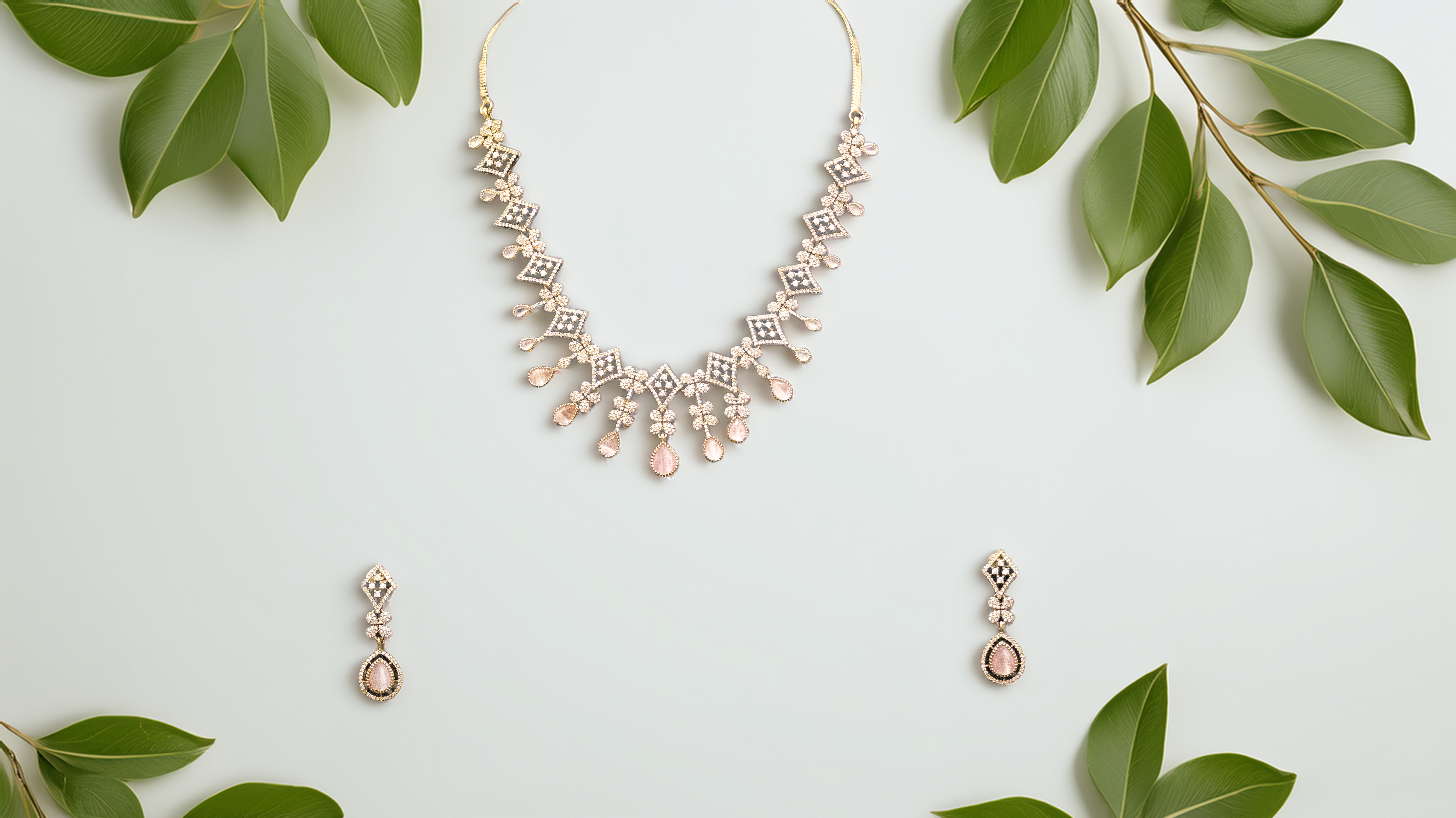 Premium Brass AD Necklace Set for Gifting – Elegant & Affordable (1031)