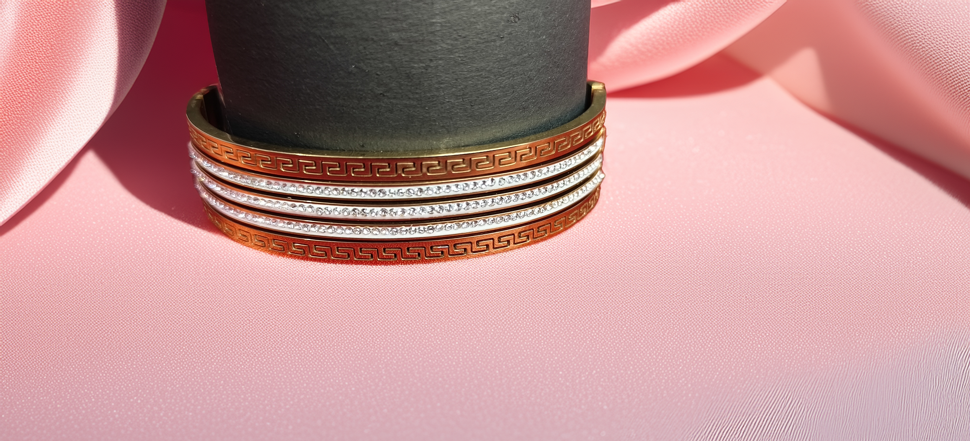 Elegant Greek Key Bangle Bracelet (1058)