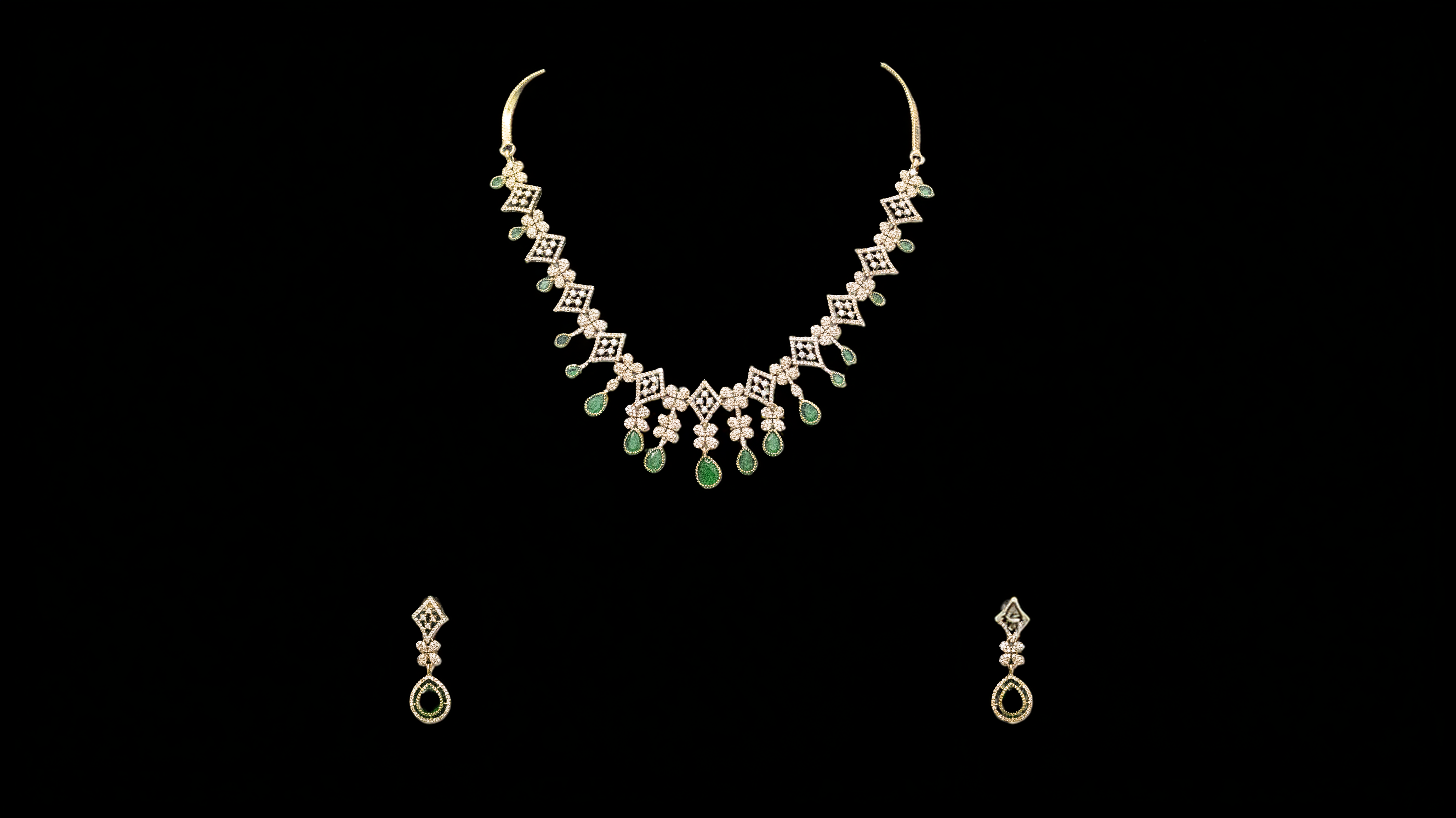 Latest Brass AD Necklace Set Designs – 2025 Collection (1031)