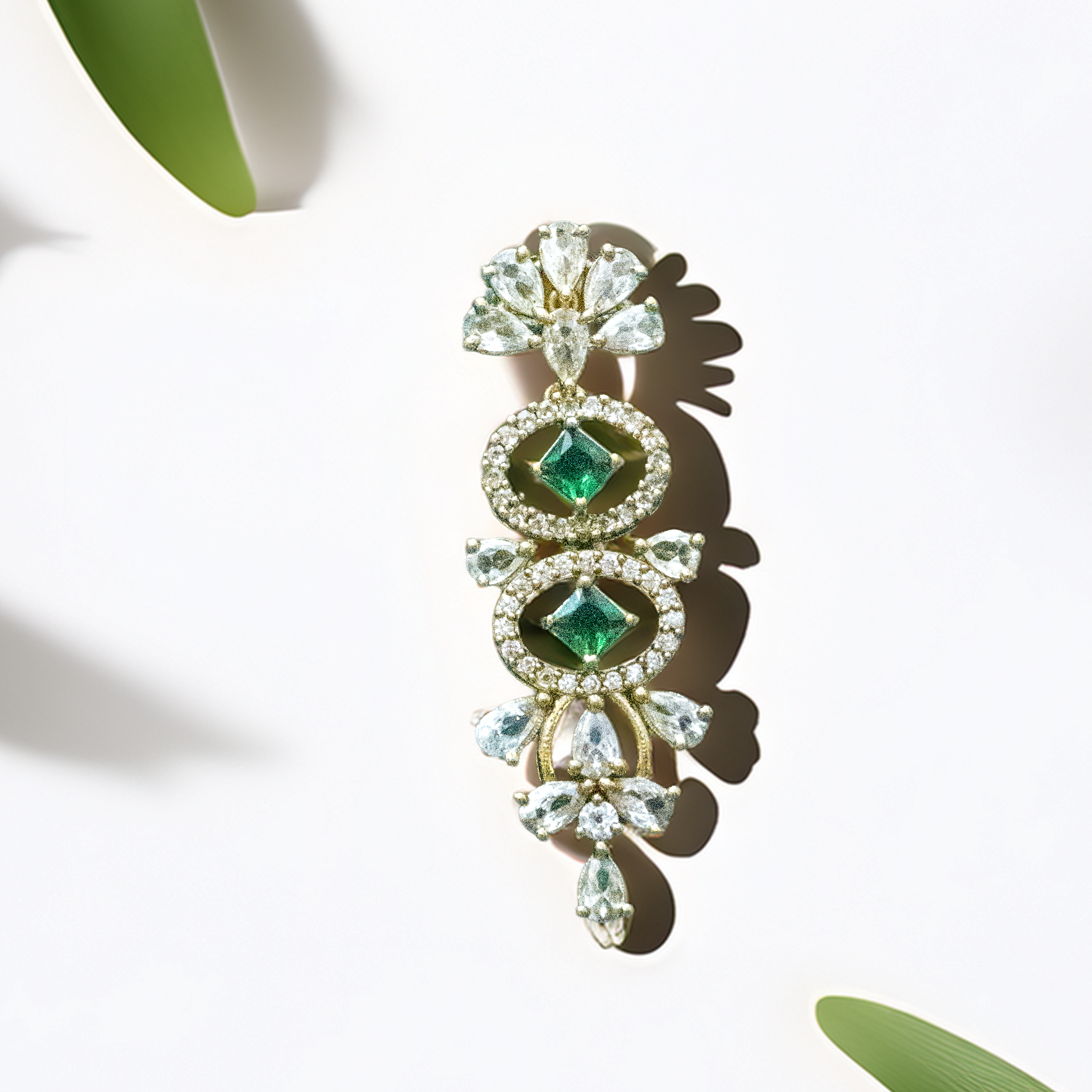 Wedding Guest Jewellery – Brass AD Necklace Set Online (1007)