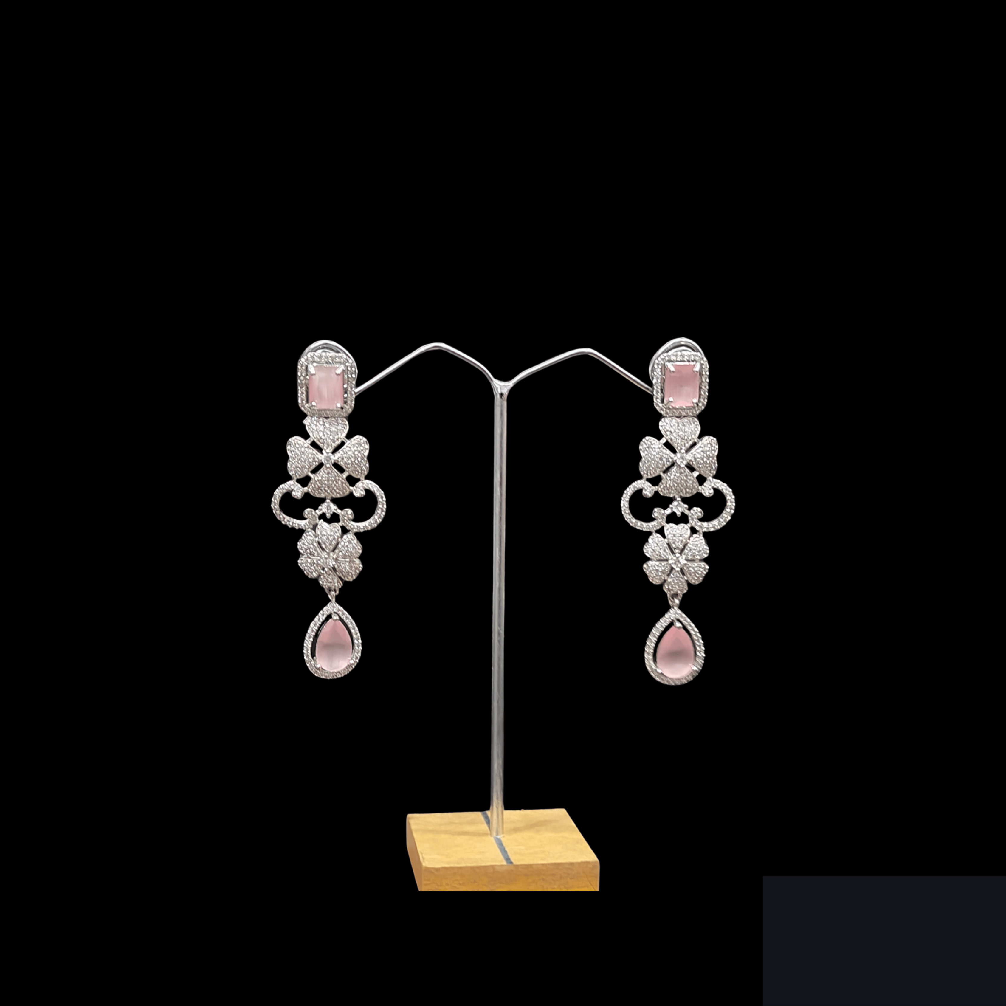 Layered Silver AD Necklace Set – Bold Traditional Design (1012)