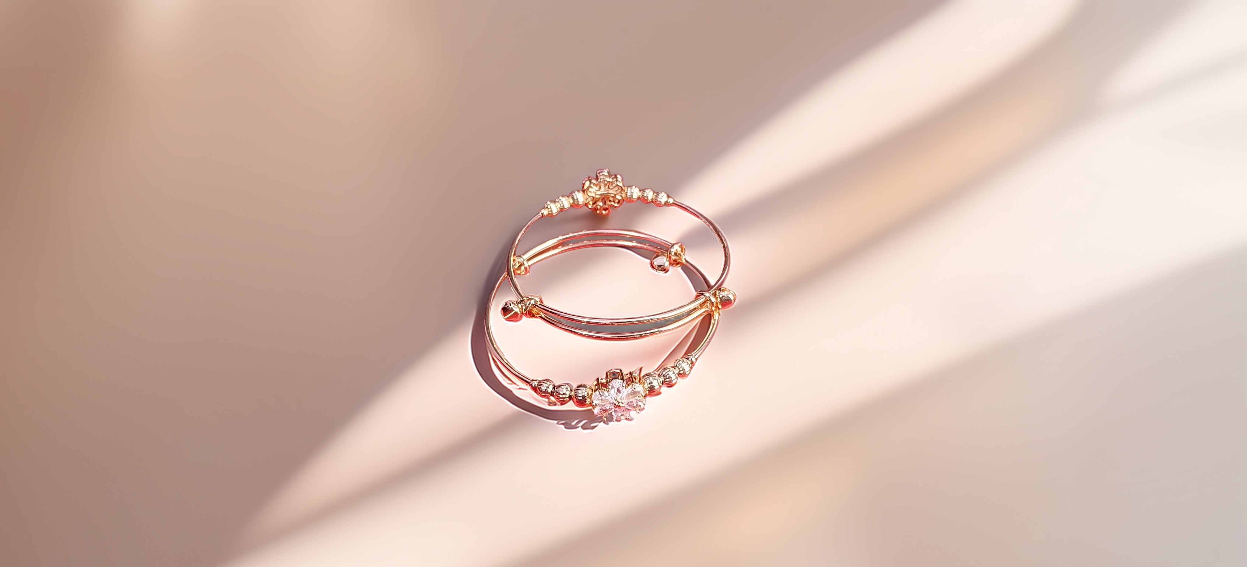 Pair of Sparkling Flower Bracelet | Gold Plated Crystal Kada for Women | Wedding & Party Wear Jewellery (1055)