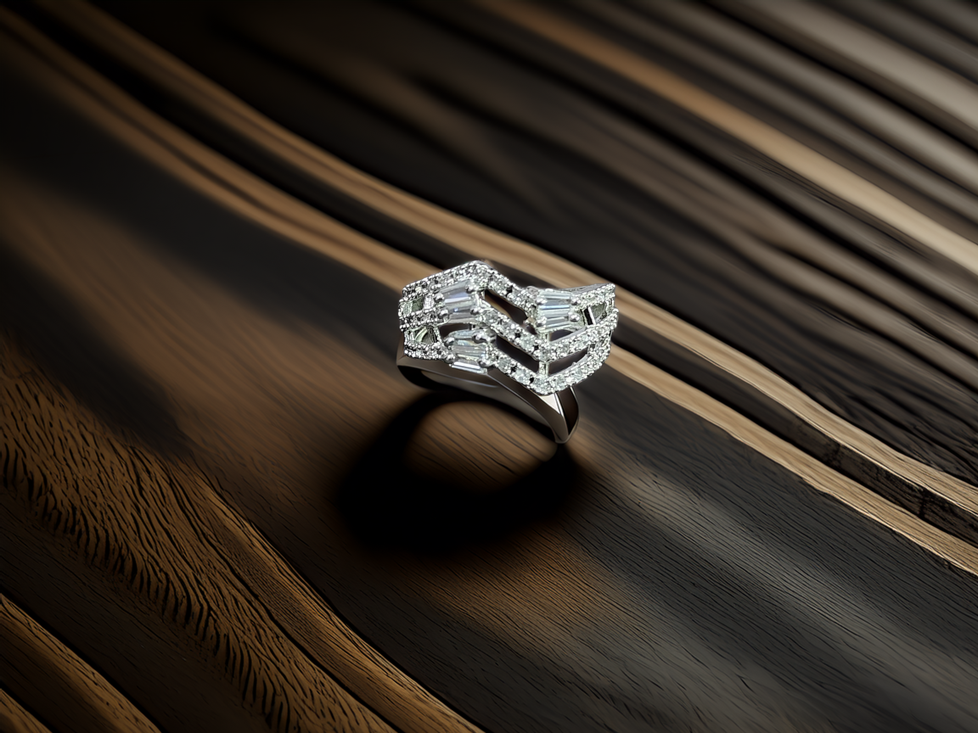 Elegant Adjustable Silver Ring for Women | AD Jewelry (1032)