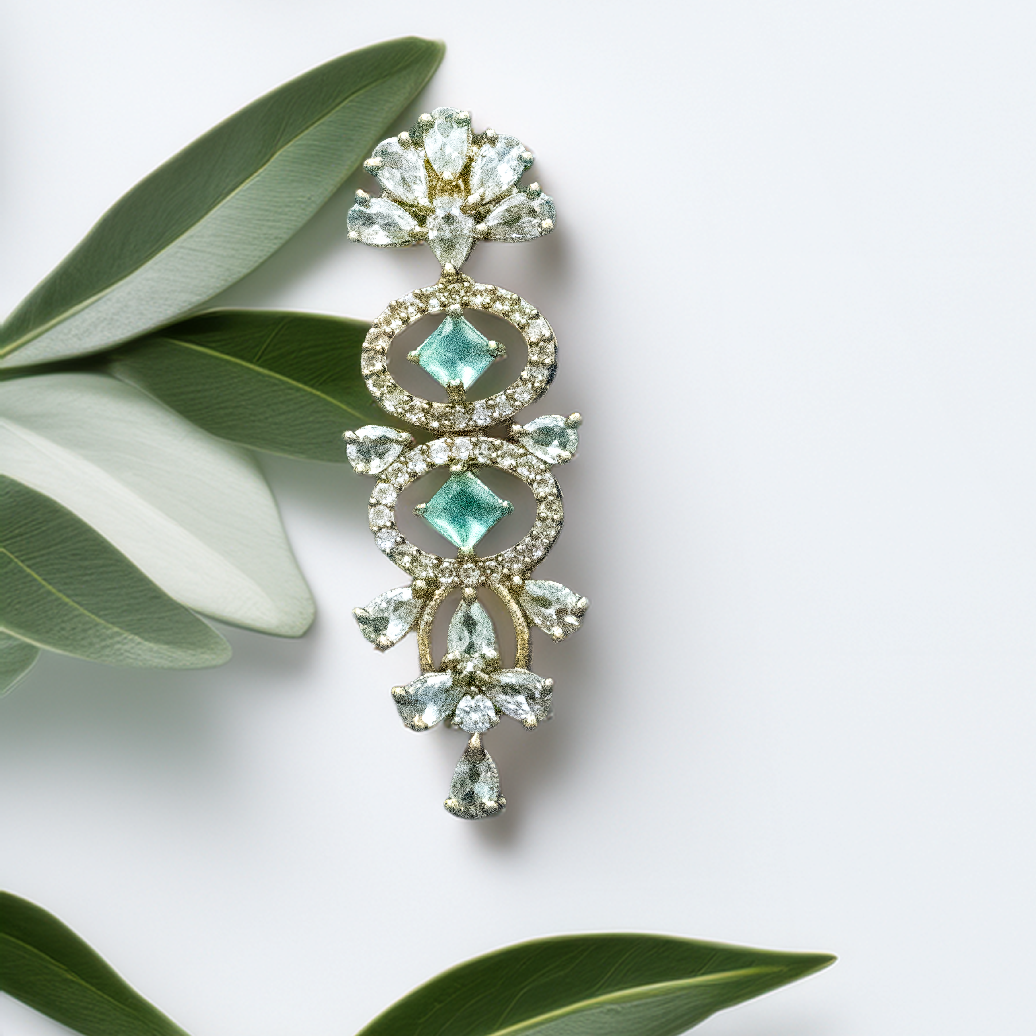 Wedding Guest Jewellery – Brass AD Necklace Set Online (1007)