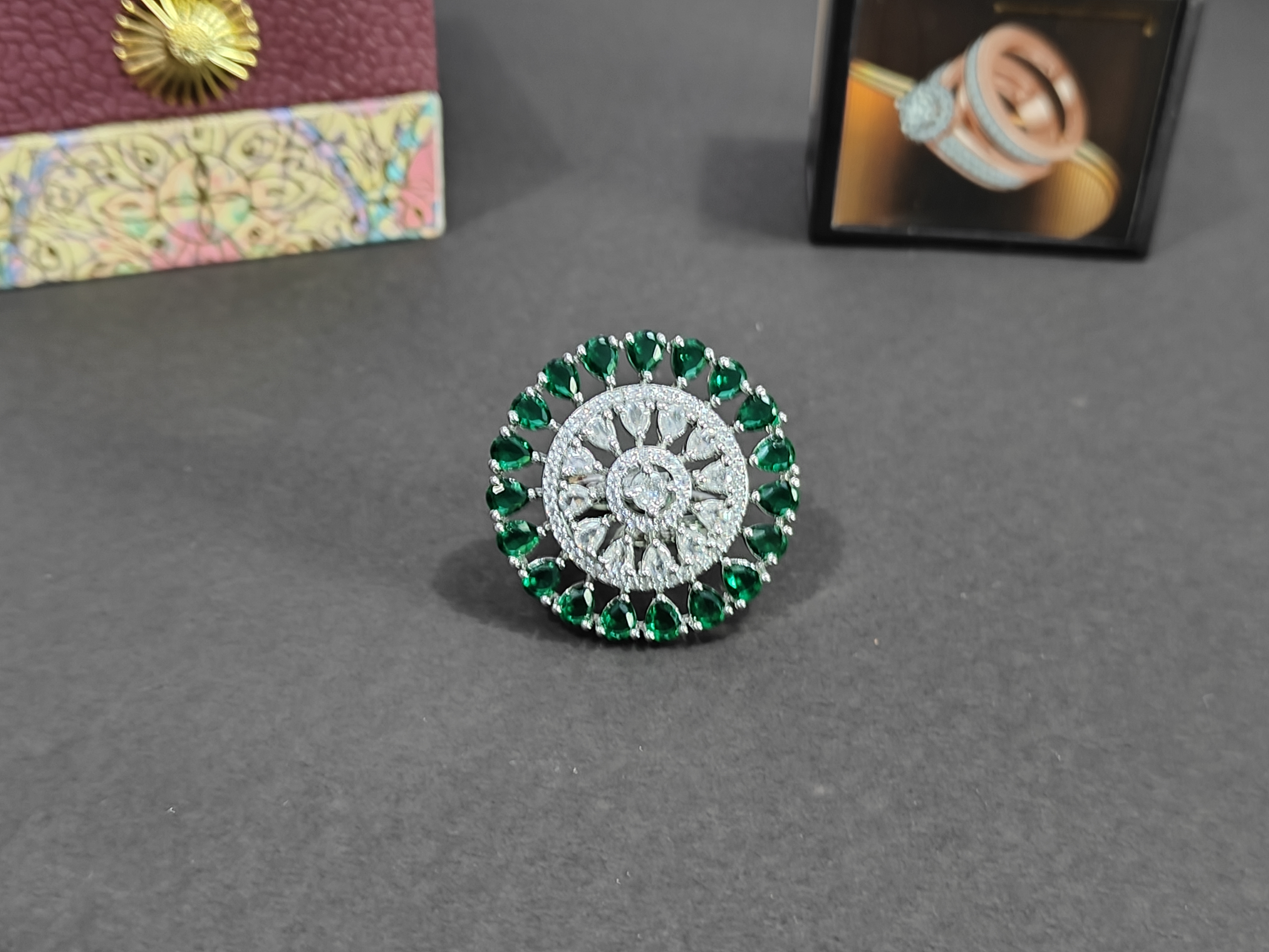 Adjustable American Diamond Finger Ring | Party Wear (1039)