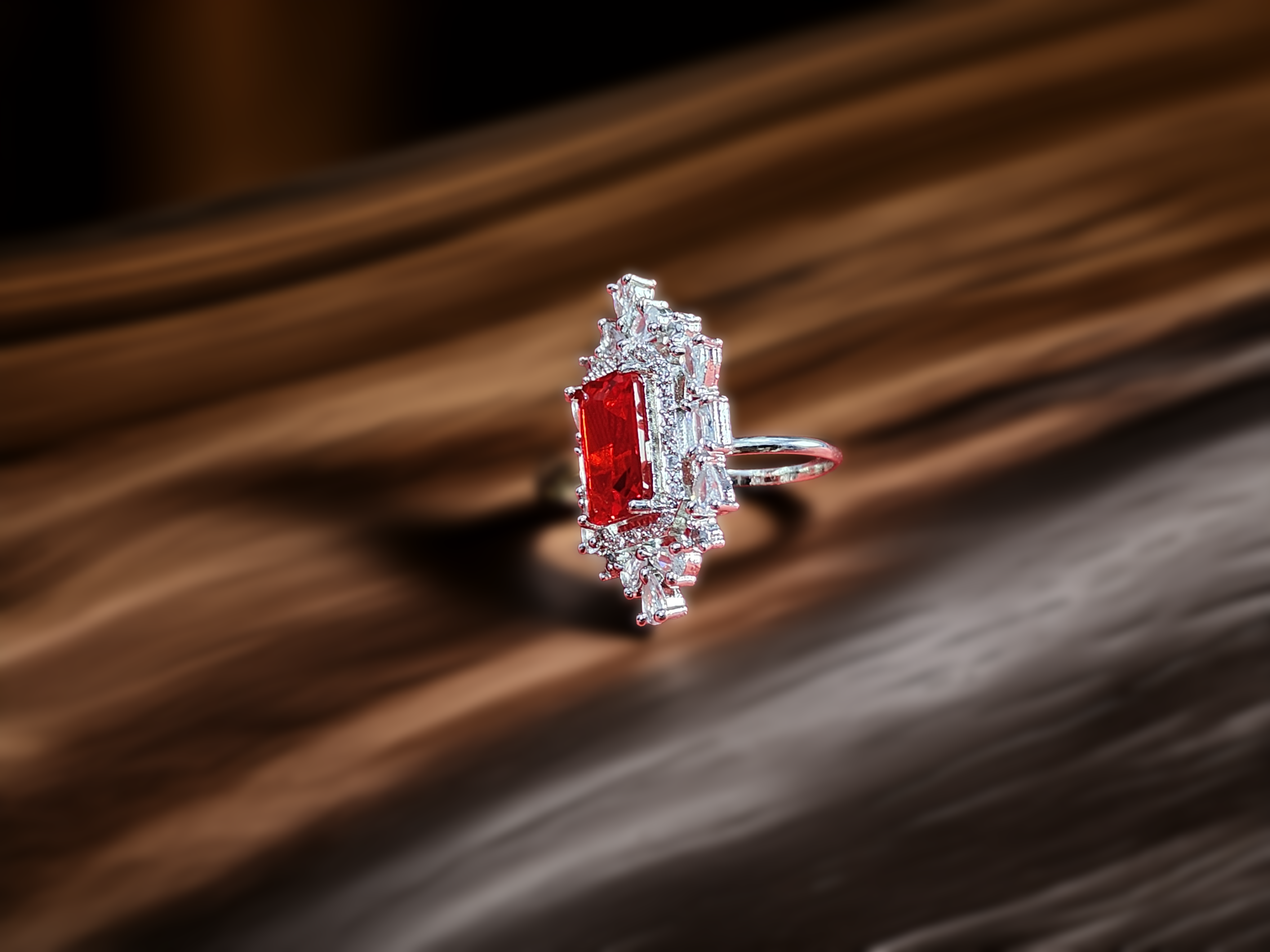 Minimalist Silver American Diamond Ring | Everyday Use  (1049)