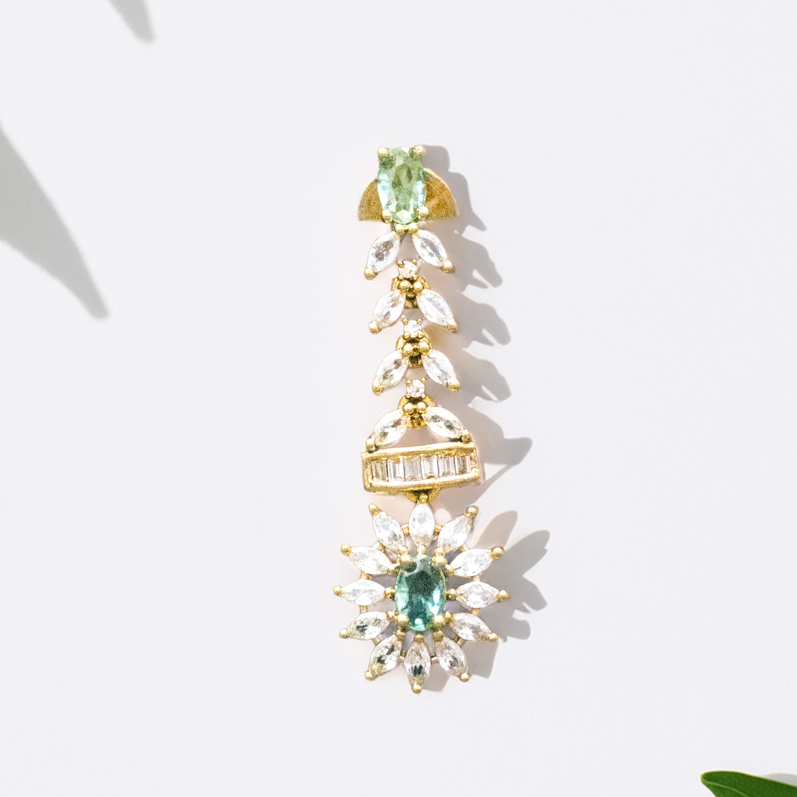 Antique Finish Brass AD Necklace Set – Timeless Beauty (1028)