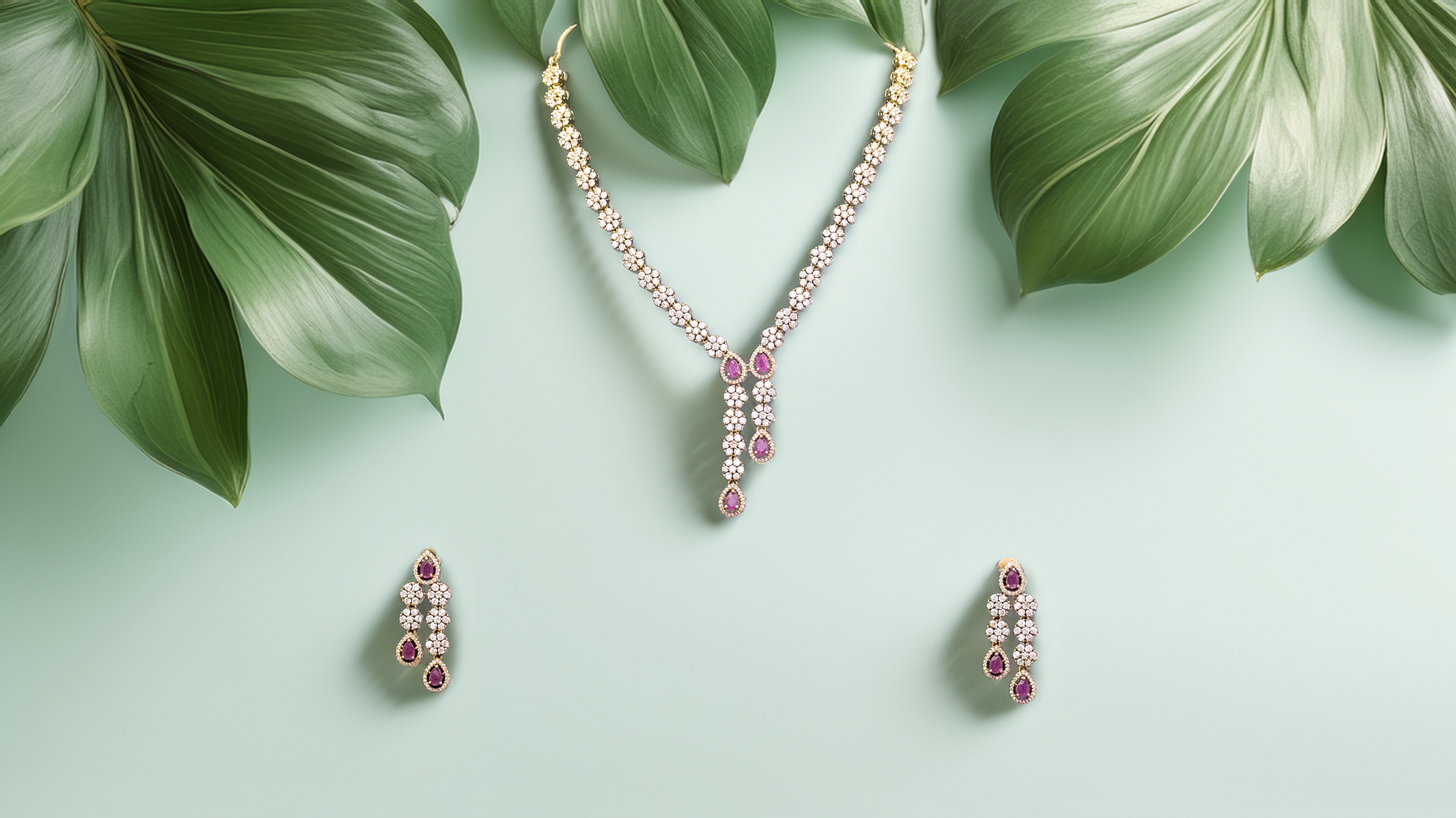 Buy Brass AD Necklace Set Online – Premium Look, Budget Price (1008)