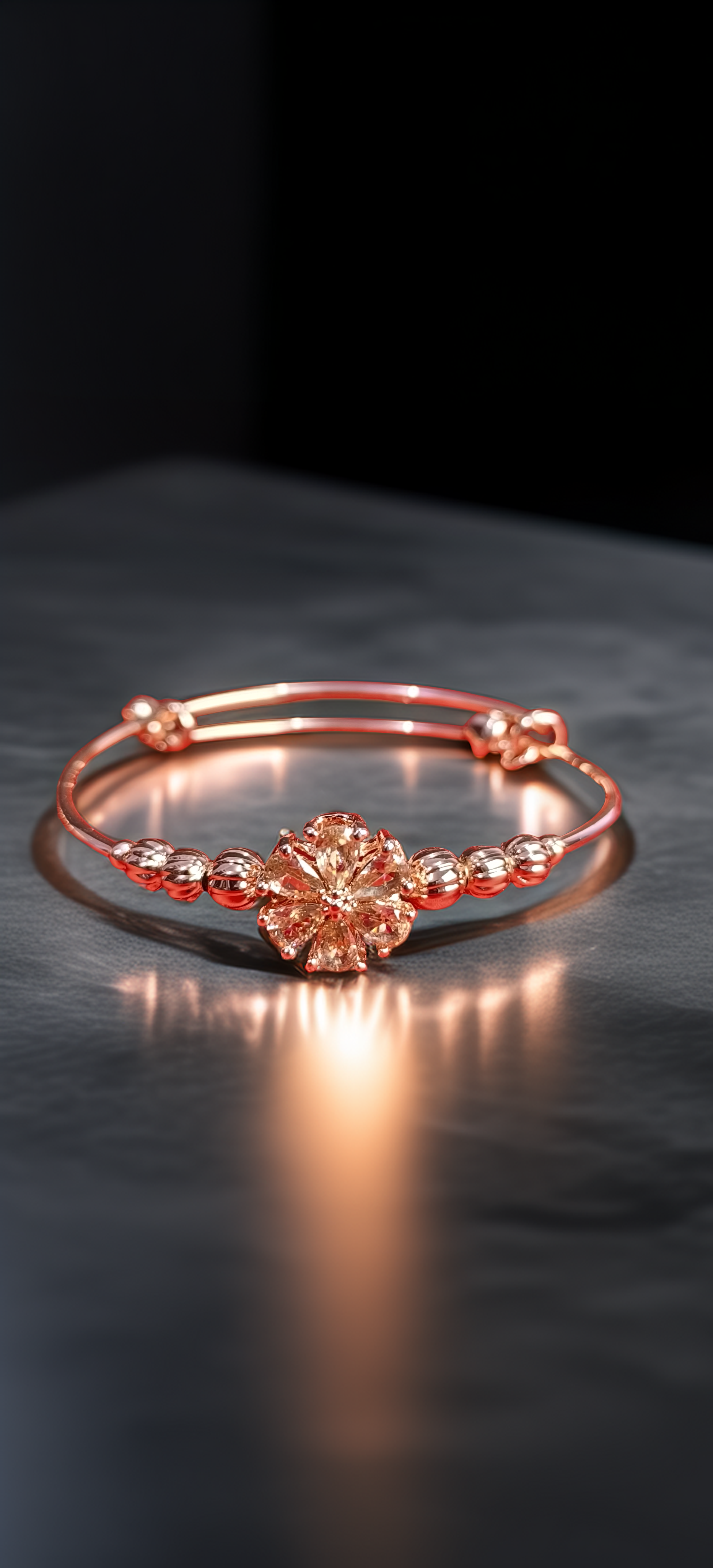 Pair of Sparkling Flower Bracelet | Gold Plated Crystal Kada for Women | Wedding & Party Wear Jewellery (1055)