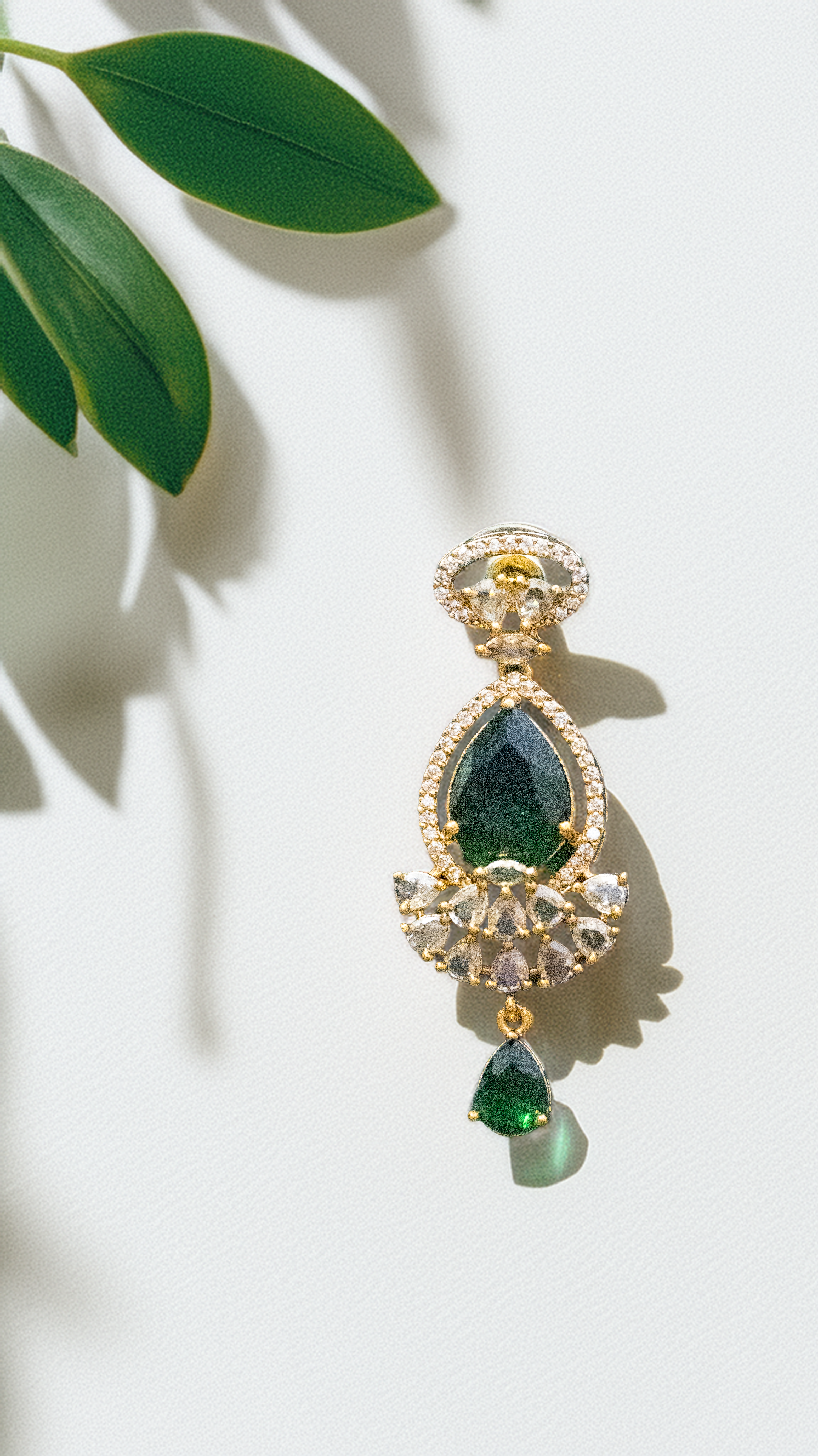 Wedding Guest Jewellery – Brass AD Necklace Set Online (1015)