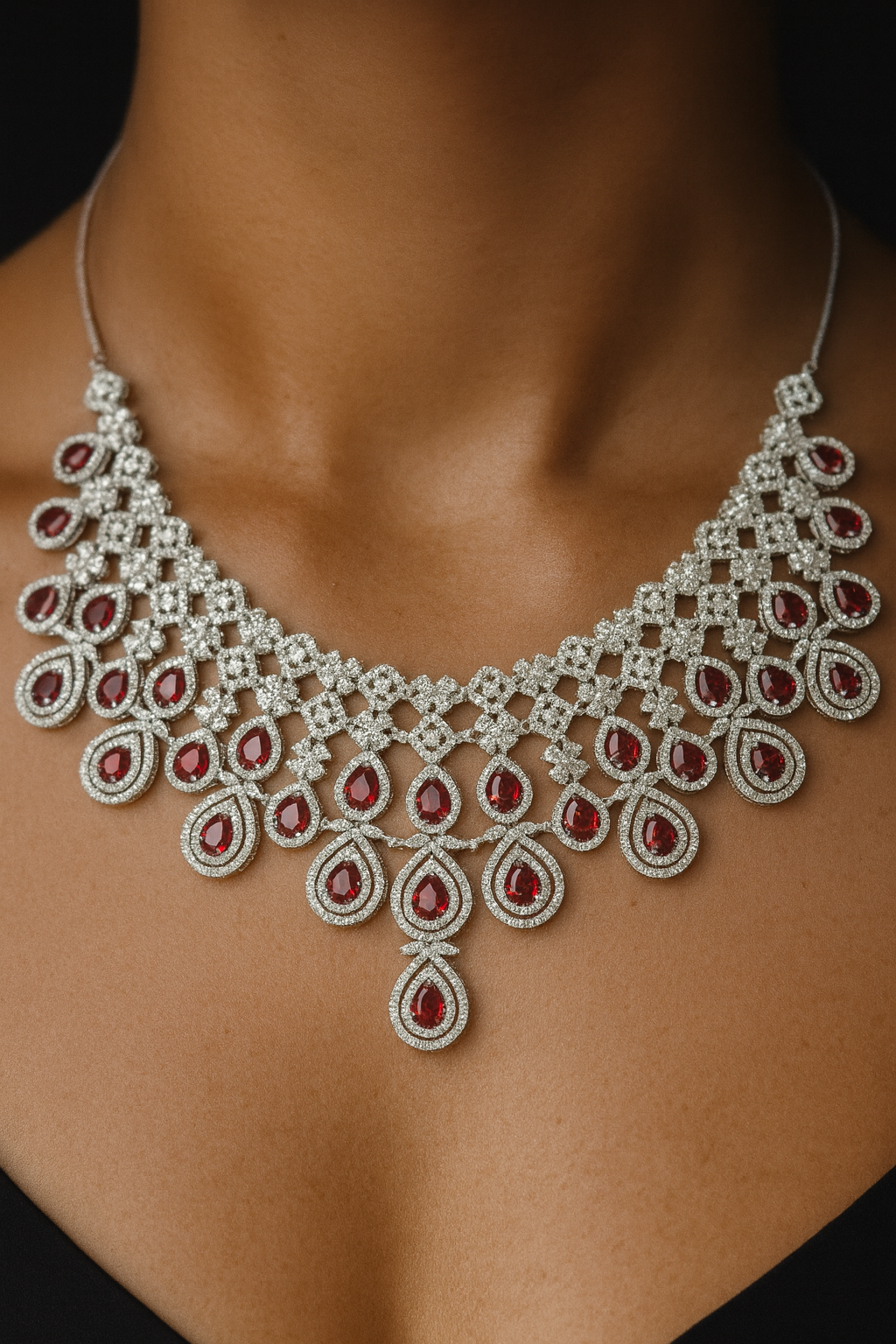 Silver Plated AD Kundan Necklace – Elegant Fusion Jewellery (1027)