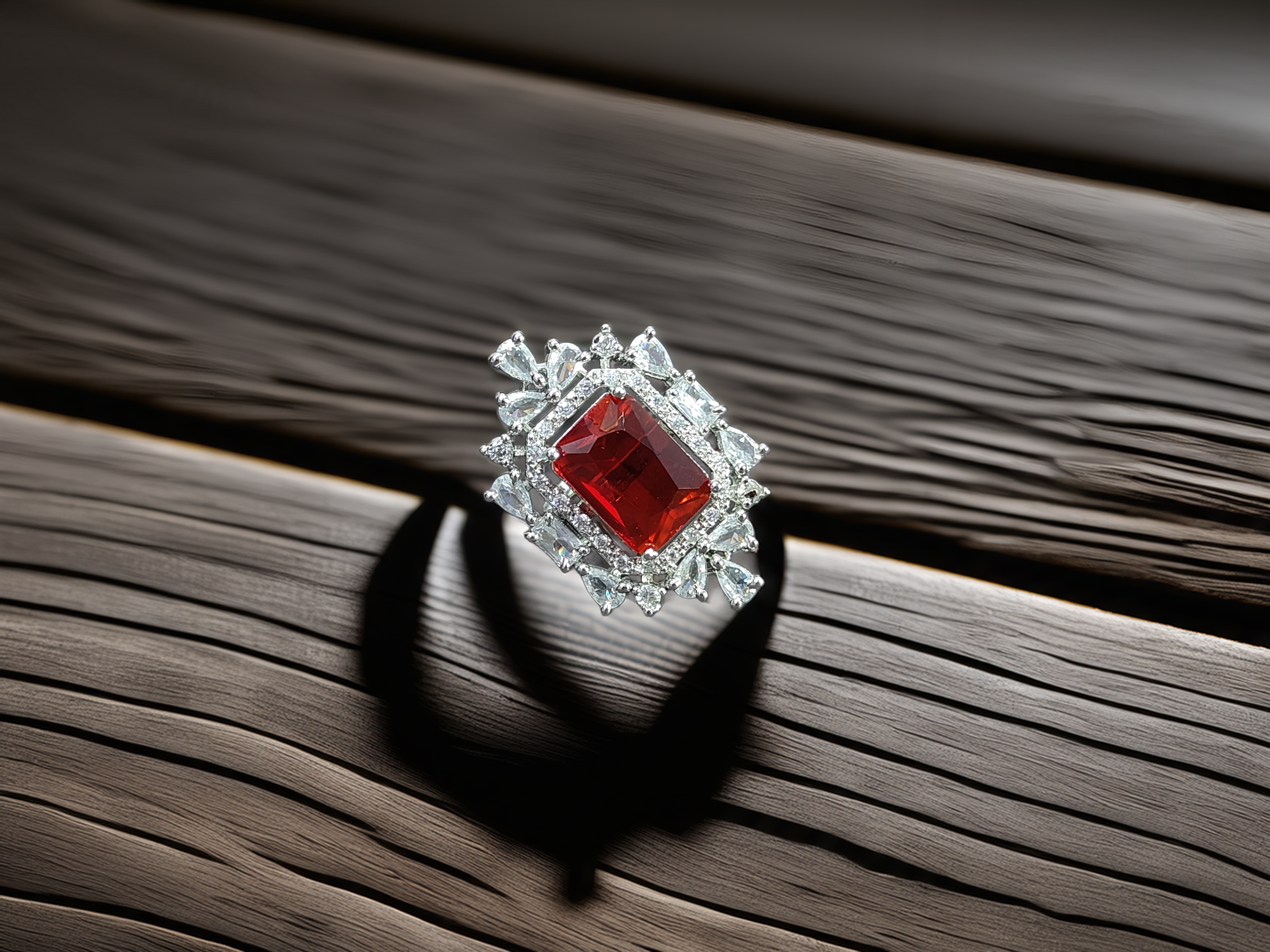 Minimalist Silver American Diamond Ring | Everyday Use (1049)