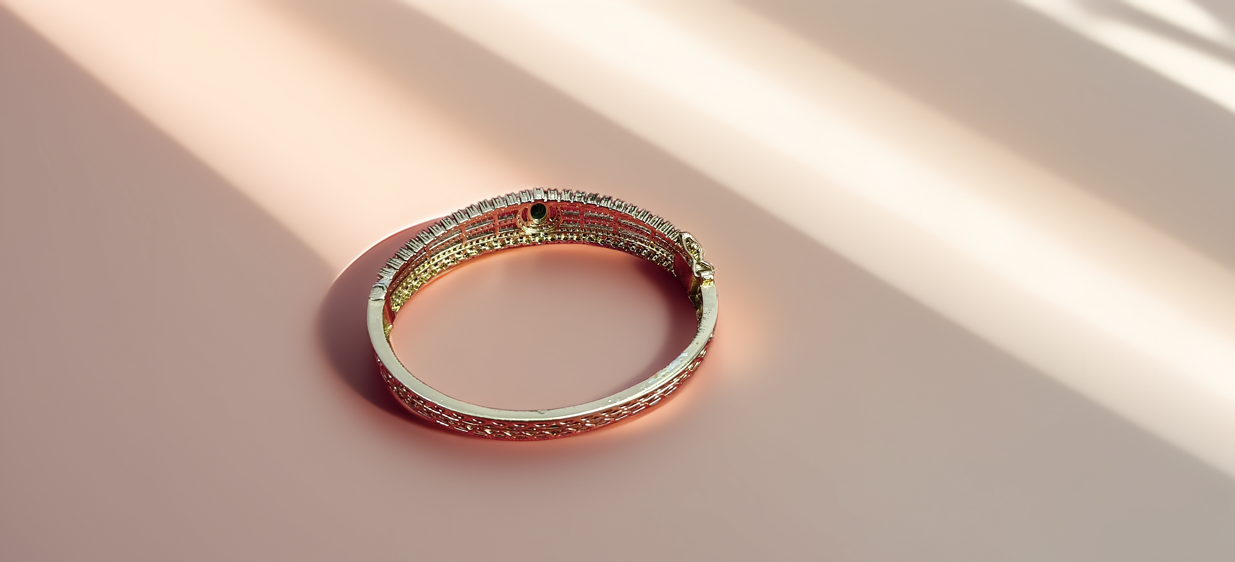 Elegant American Diamond Bracelet Emerald / Sapphire / Baby Pink (1007)