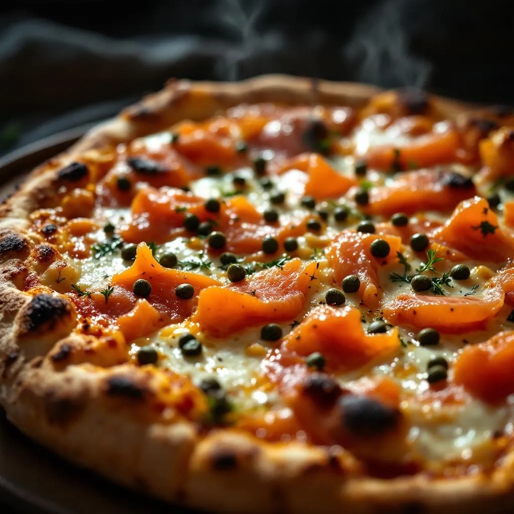 Pizza au saumon fumé