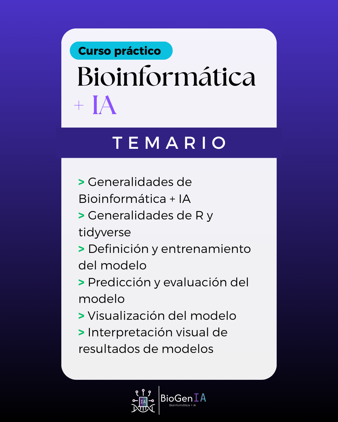 GRABACIÓN: Bioinformática + IA