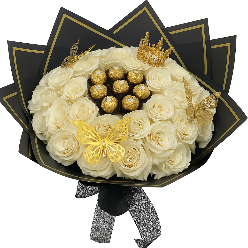  50 Luxury Roses. Custom Grand Bouquet with Hand Delivery