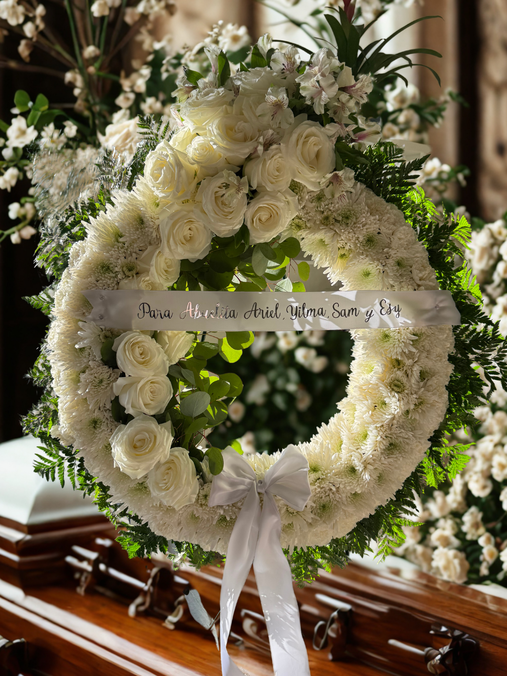 Large Sympathy Funeral Wreath – Customizable Floral Tribute