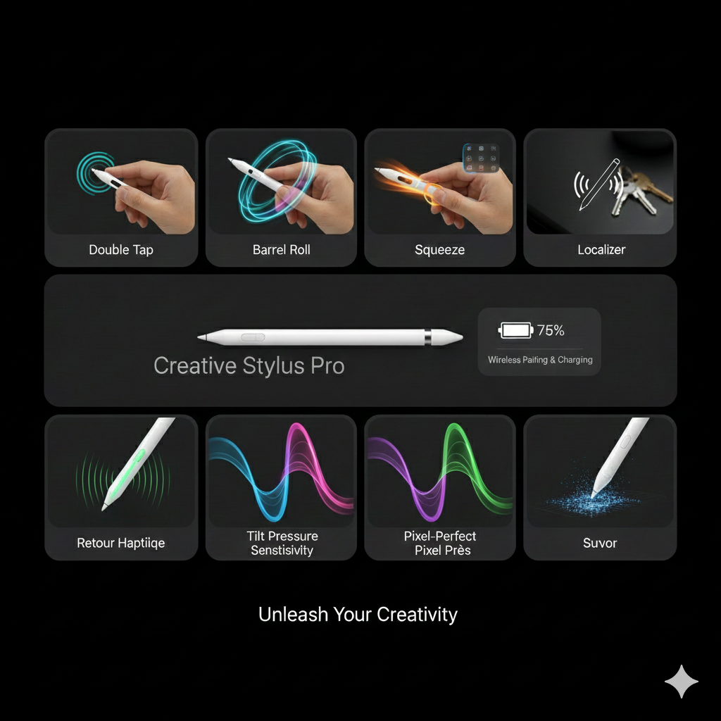 Apple Pencil Pro – Stylet Professionnel Haute Précision pour iPad