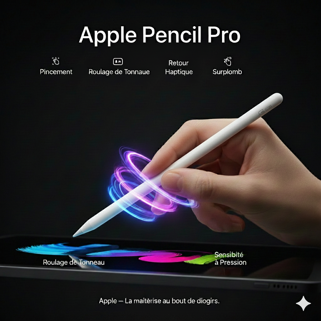 Apple Pencil Pro – Stylet Professionnel Haute Précision pour iPad