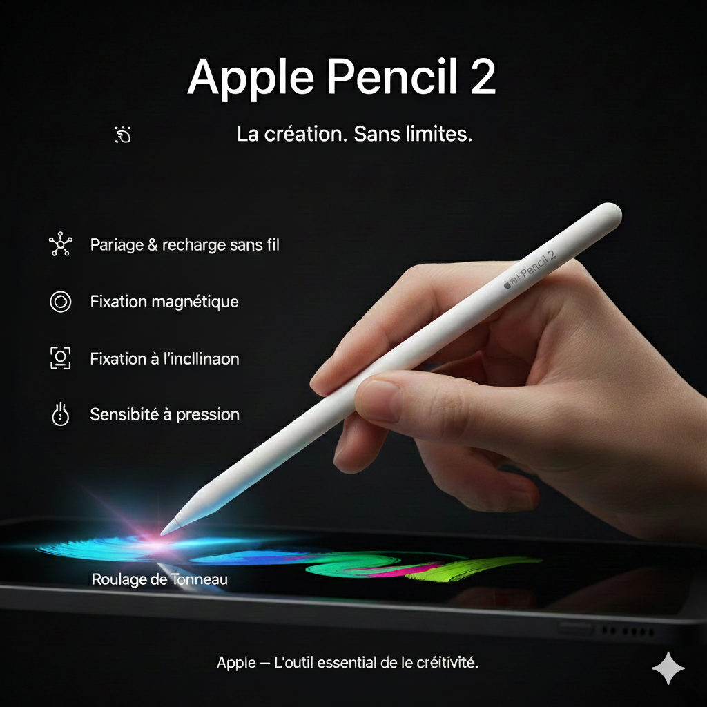 Apple Pencil (2nd Generation) – Précision et Fluidité pour iPad