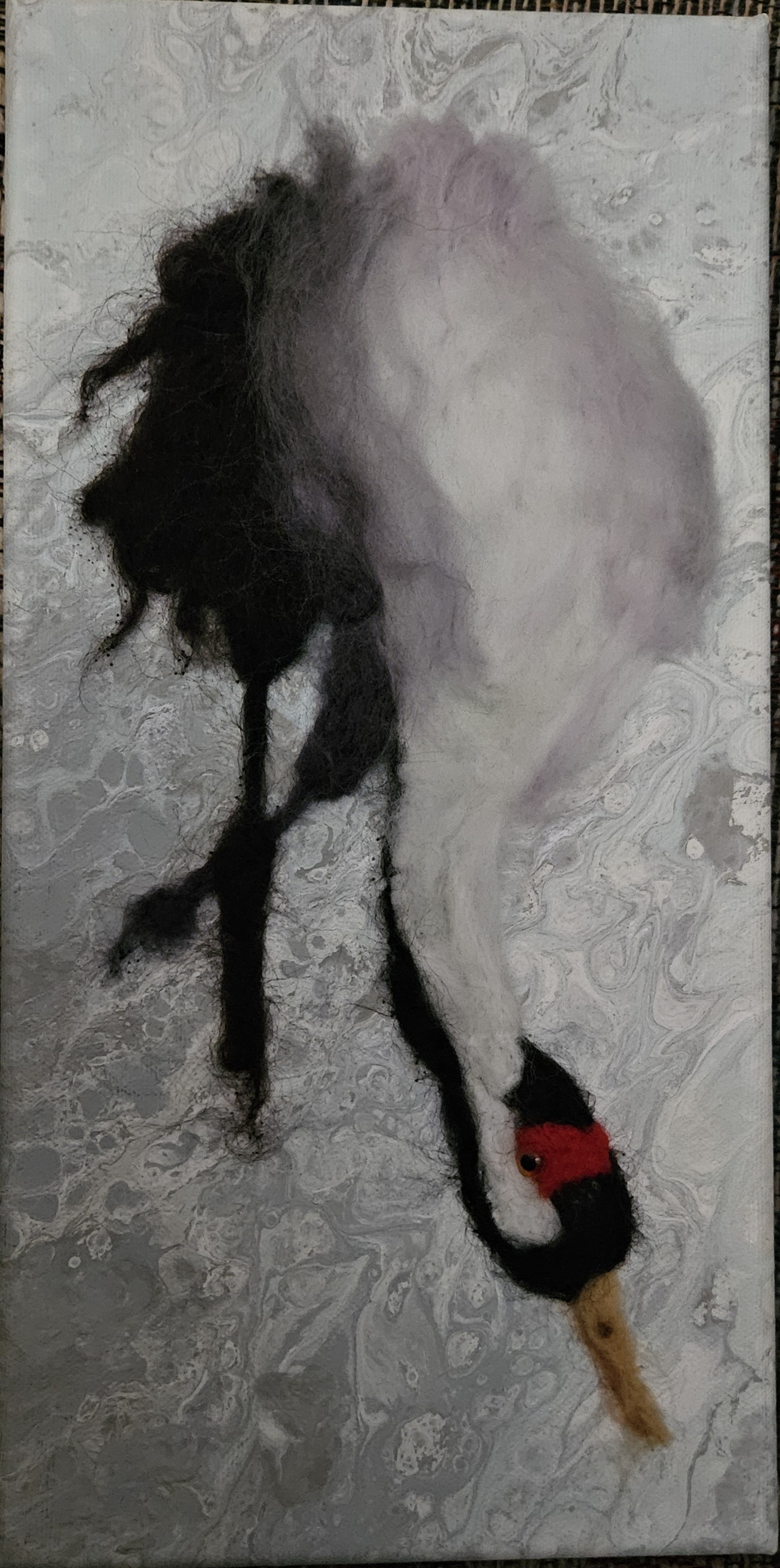 Sandhill crane on canvas