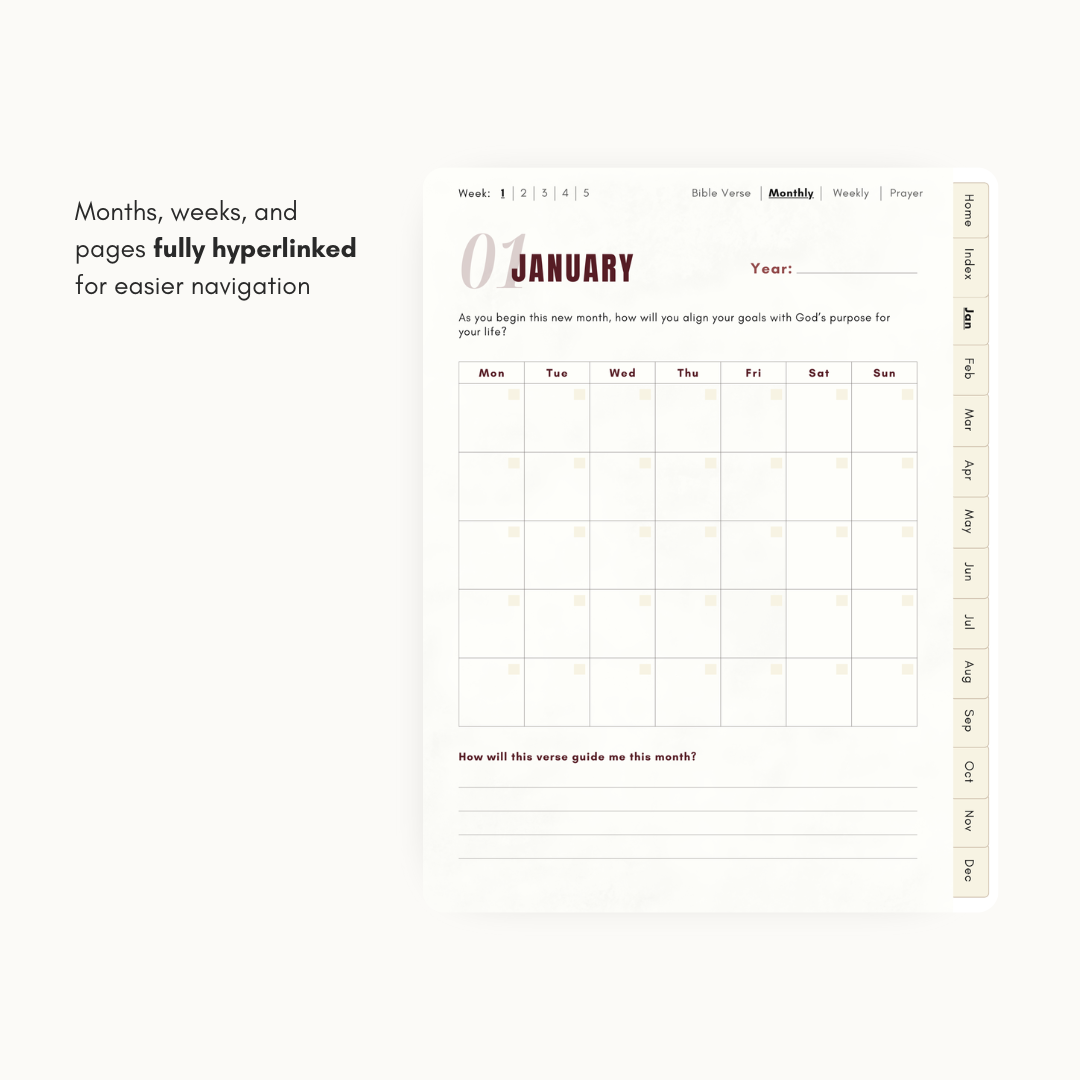 Christ-Focused Digital Planner (Burgundy)