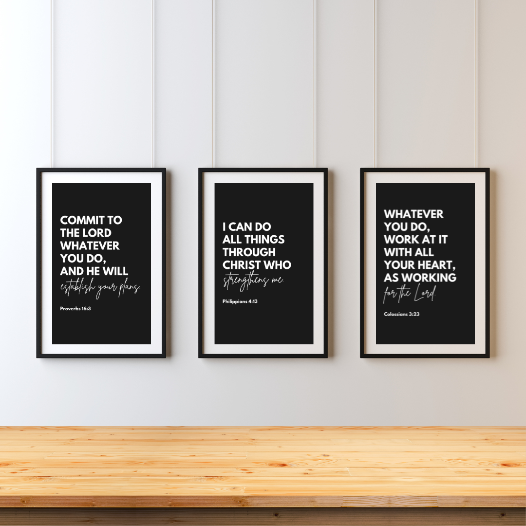 Bible Verse Wall Art Prints: Christian Scripture Quotes (Digital Download)