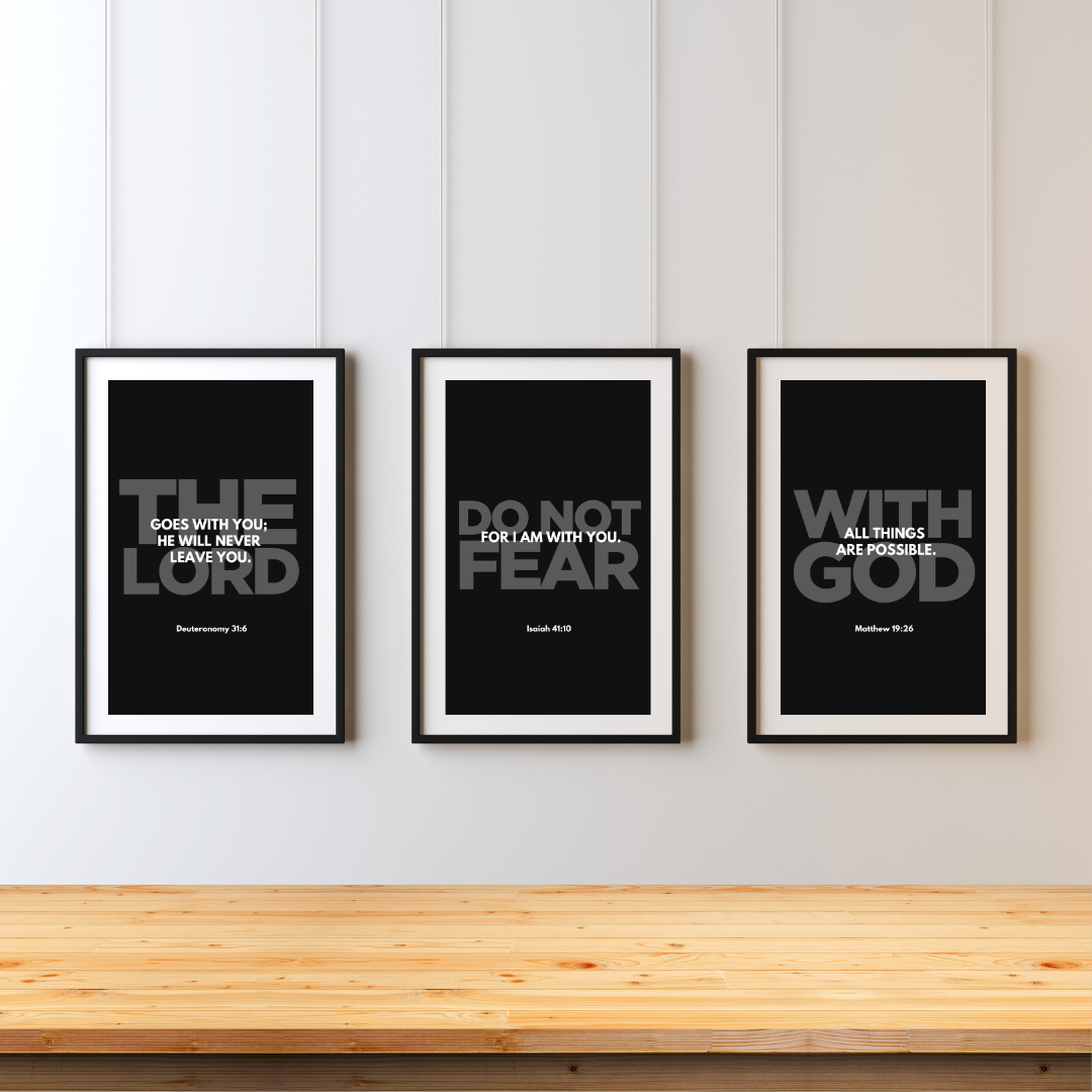 Bible Verse Wall Art Prints: Christian Scripture Quotes (Digital Download)