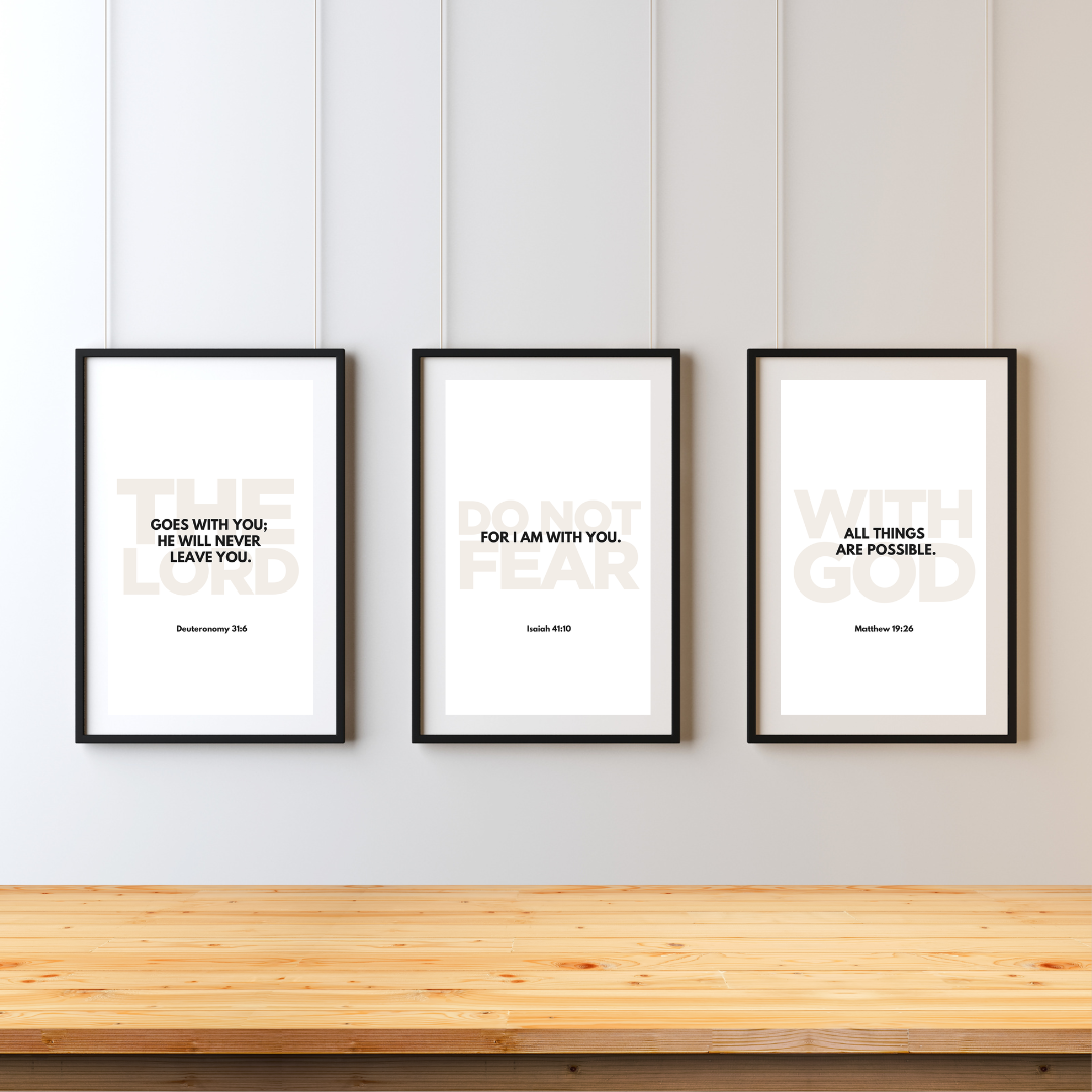 Bible Verse Wall Art Prints: Christian Scripture Quotes (Digital Download)
