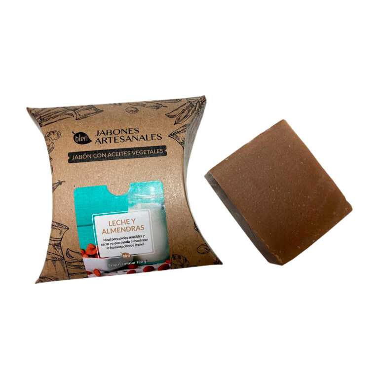 Jabón artesanal de leche y almendras