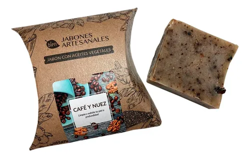 Jabón artesanal de café y nuez